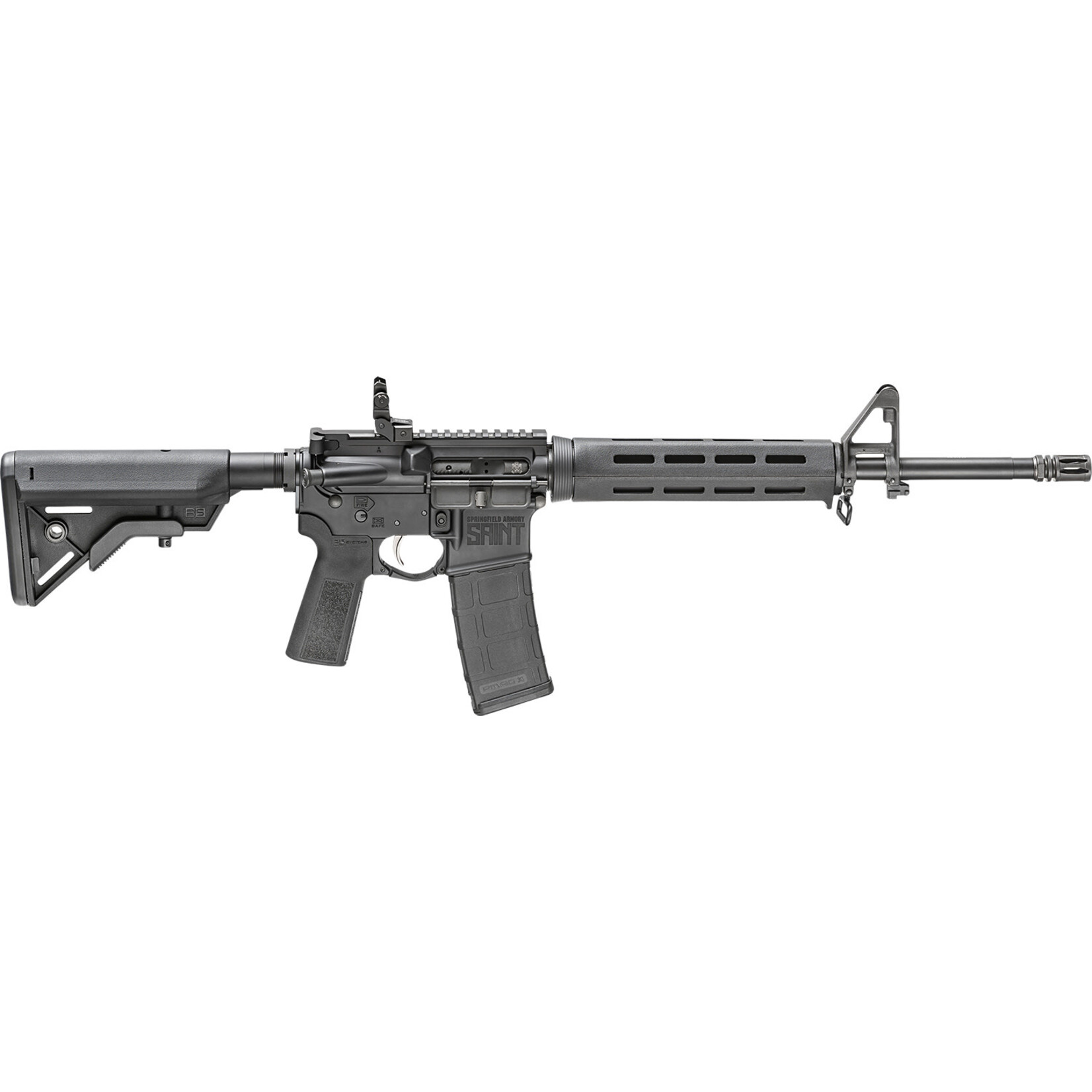 Springfield Armory Springfield Armory SAINT 5.56x45mm NATO 30+1 16" CMV Barrel w/Melonite Finish, A2 Flash Hider, Hard Coat Anodized Receiver, B5 Systems Bravo Stock/Type 23 P-Grip/M-LOK Handguard, Nickel Boron Coated GI Trigger