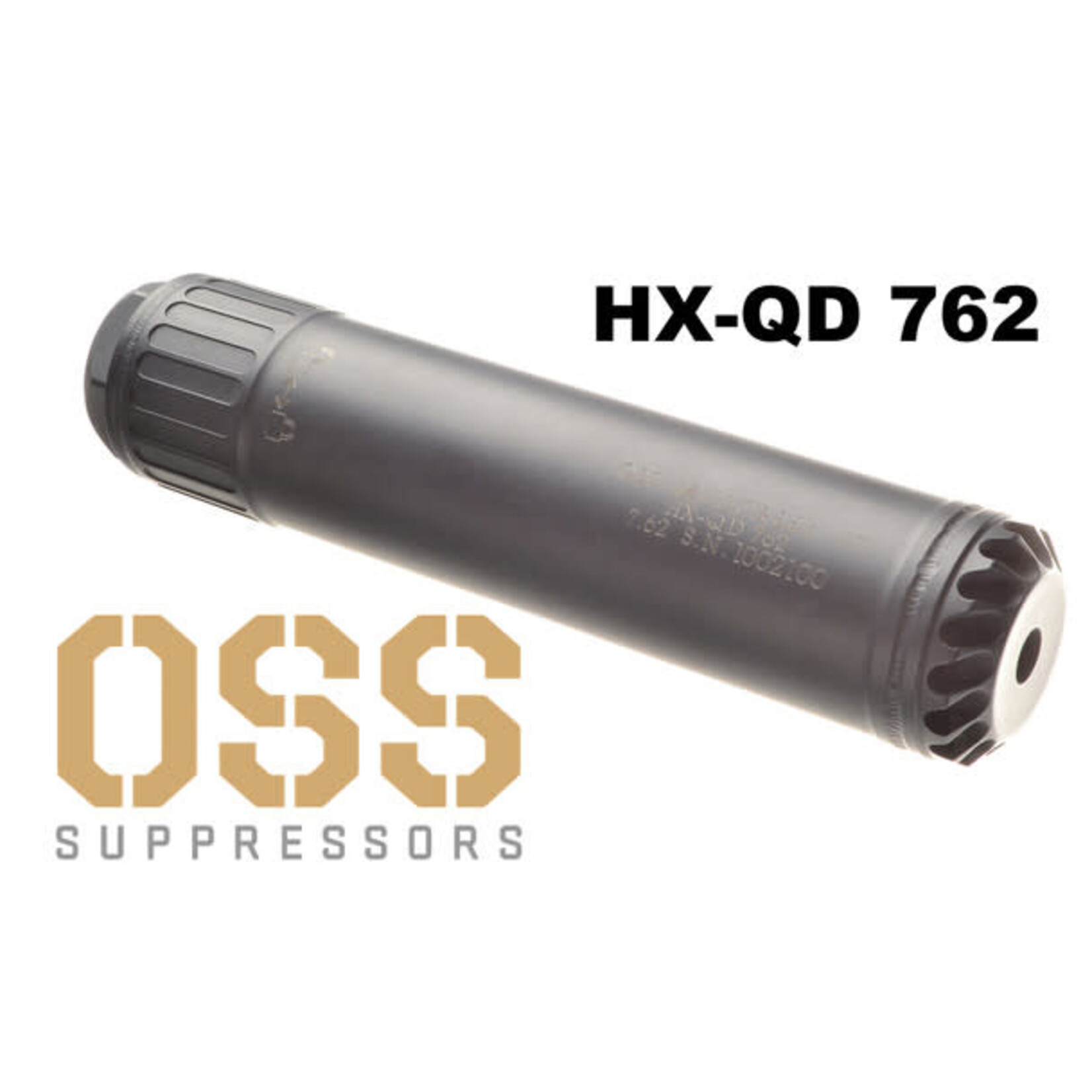 OSS Suppressors OSS Suppressor HX-QD 762 30 Cal 1.60" Black/Stainless Steel 5/8"-24 tpi