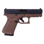 GLOCK Glock G19 Gen5 Compact MOS 9mm Luger 4.02" 15+1 FDE & Black nDLC Steel Slide with Front Serrations & MOS Cuts Slide, Rough Texture Interchangeable Backstraps Grip & Fixed Sights