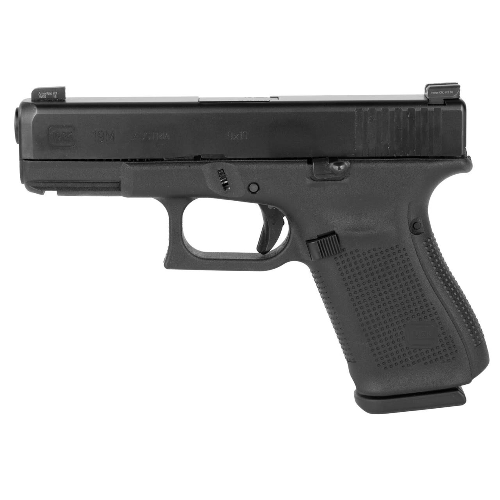 GLOCK Glock FBI 19M Compact 9mm 4.02" 15+1 Black Grip Flared AmeriGlo Night Sights