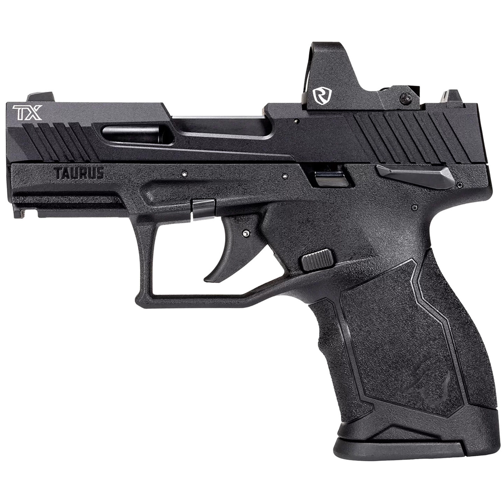 Taurus Taurus TX22C w/Optic Compact Frame 22 LR 13+1 SAO 3.60" Matte Black Steel Threaded Barrel, Black Anodized Optic Ready/Serrated Slide, Black Polymer Frame w/Picatinny Rail, Riton Red Dot
