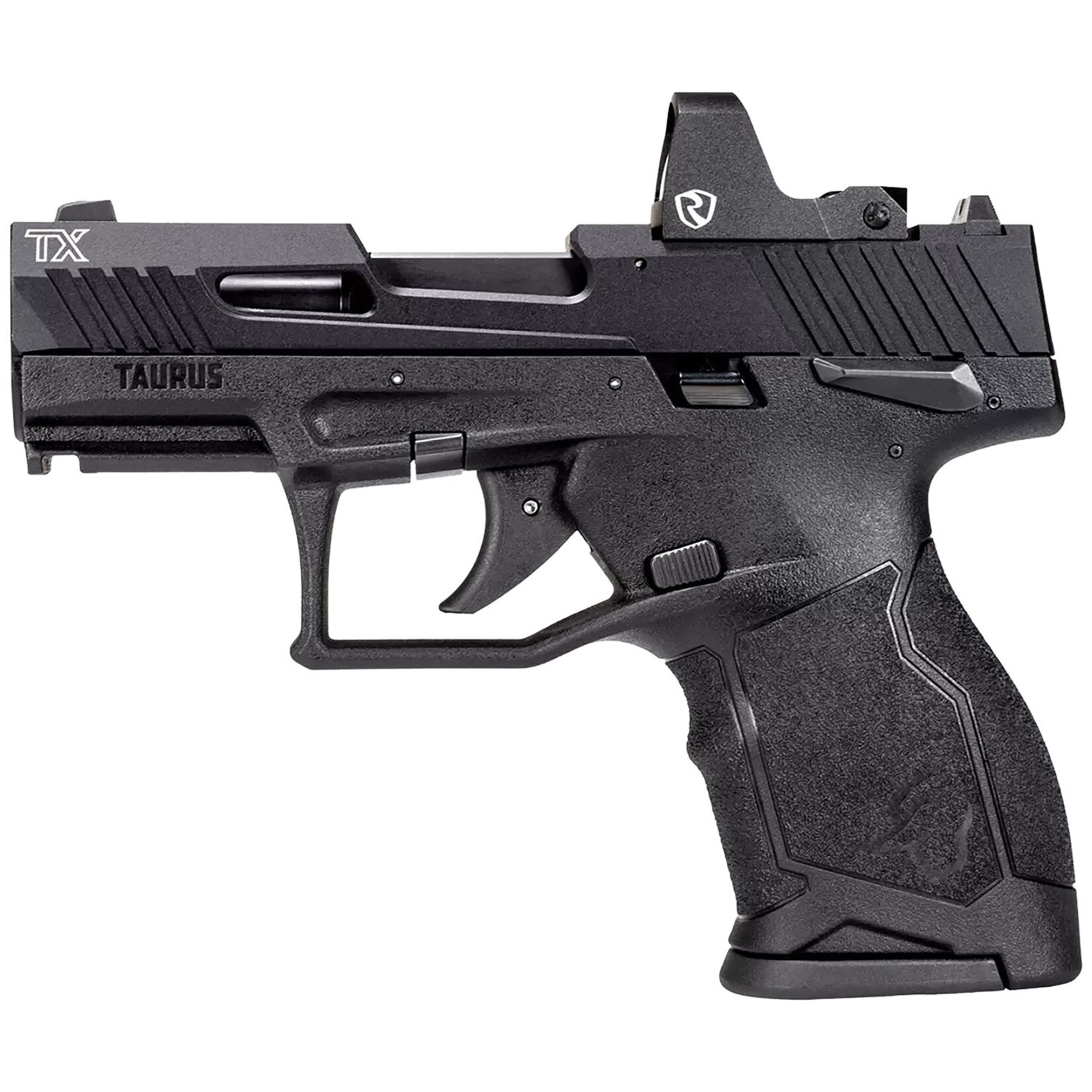 Taurus Taurus TX22C w/Optic Compact Frame 22 LR 10+1 SAO 3.60" Matte Black Steel Threaded Barrel, Black Anodized Optic Ready/Serrated Slide, Black Polymer Frame w/Picatinny Rail, Riton Red Dot