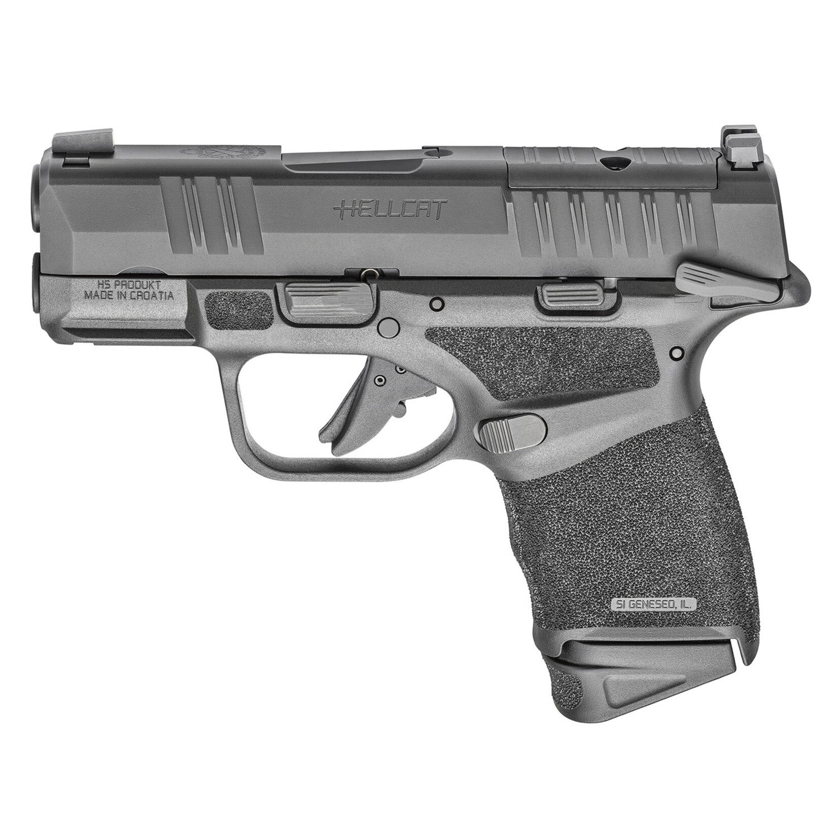 Springfield Armory Springfield Armory Hellcat OSP Micro-Compact 9mm Luger 11+1/13+1 3" Black Melonite Steel Barrel, Black Melonite Optic Ready/Serrated Slide, Black Polymer Frame w/Picatinny Rail & Adaptive Texture Grip, Manual Safety, Right Hand