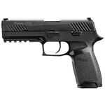 SIG SAUER Sig Sauer P320 Full Size 9mm Luger 17+1, 4.70" Black Carbon Steel Barrel, Black Nitron Serrated Slide, Black Stainless Steel Frame w/Picatinny Rail, Black Polymer Grips Right Hand