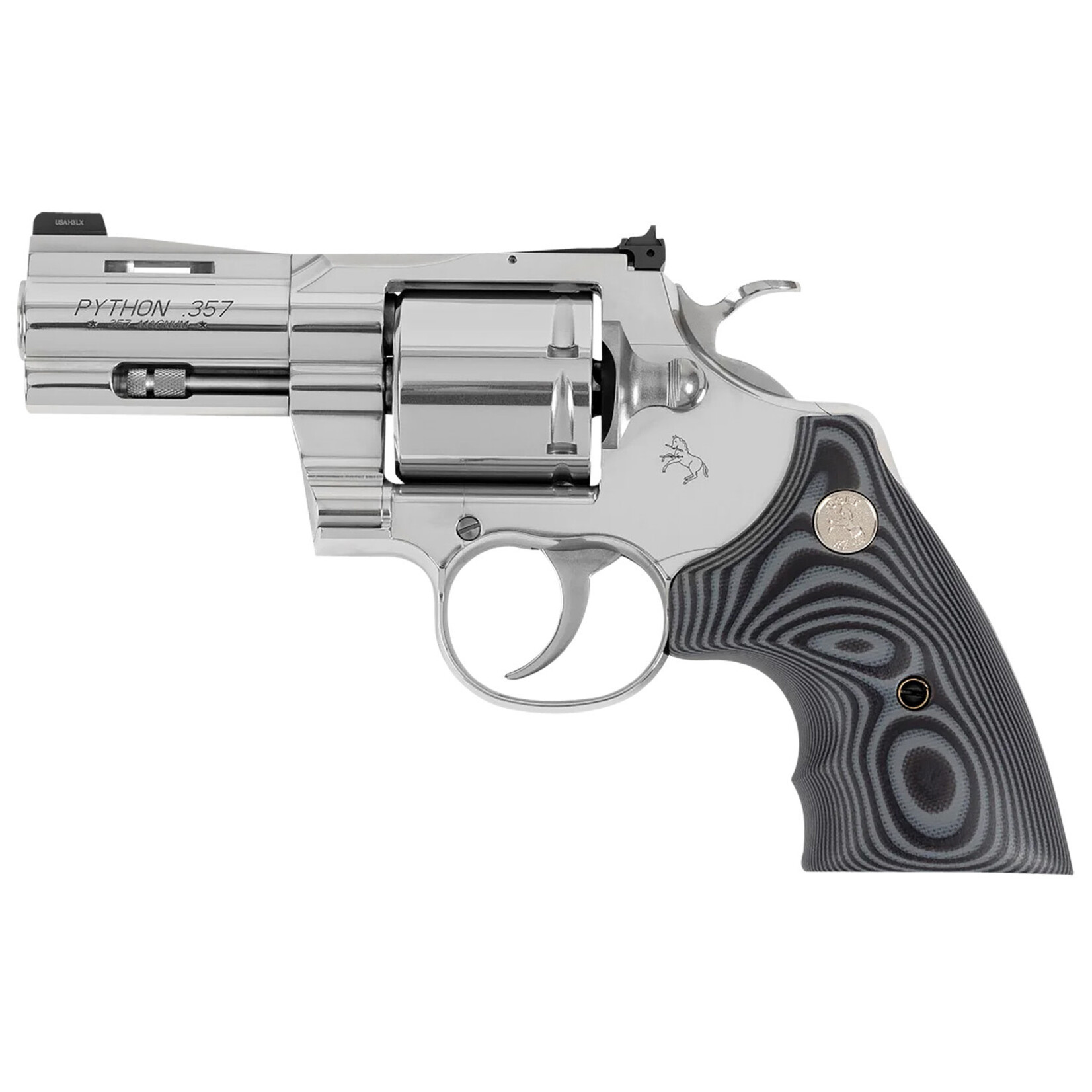 Colt Colt Mfg Python Combat Elite 357 Mag 6 Shot, 3" Stainless Barrel, Cylinder & Frame, Black G10 Grip