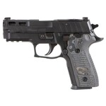 SIG SAUER Sig Sauer P229 Pro Compact Frame 9mm Luger 15+1, 3.90" Black Carbon Steel Barrel, Black Nitron Optic Cut/Ported/Serrated Stainless Steel Slide, Black Nitron Aluminum Frame w/Beavertail & Picatinny Rail, Black/Gray G10 Piranha G-Mascus Grip