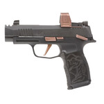 SIG SAUER Sig Sauer P365XL COMP Rose Kit w/Red Dot 9mm Luger 12+1, 3.70" Integrally Compensated/Optic Ready/Serrated Stainless Steel Slide, Black w/Matte Rose Gold Controls Stainless Steel Frame w/Picatinny Rail, Polymer w/Rose Engraved Grip, SIG