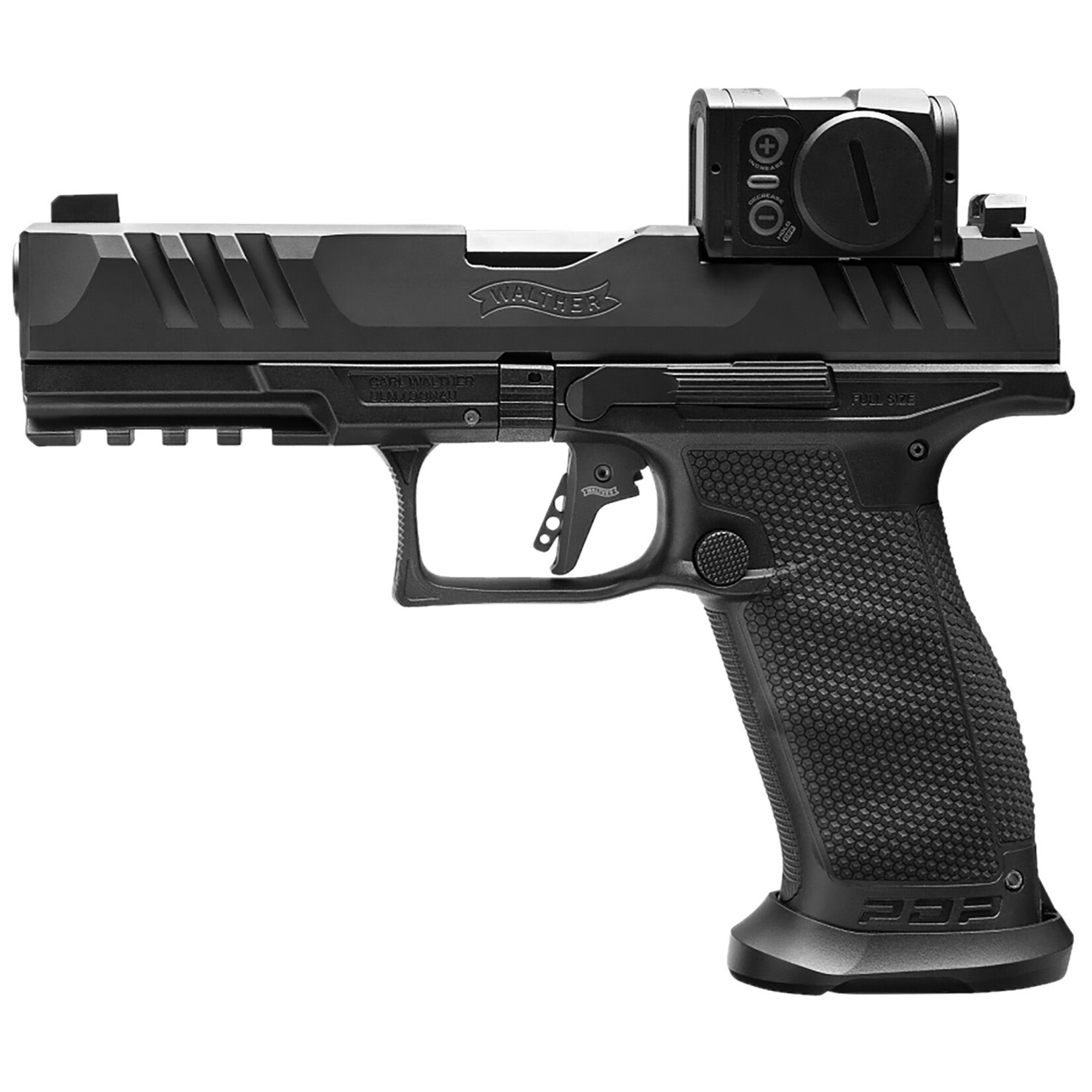 Walther Walther Arms PDP w/Optic Full Size Frame 9mm Luger 18+1 4.50" Polygonal Rifling Barrel Black Optic Ready/Serrated Steel Slide Black Polymer Frame w/Picatinny Rail, Aimpoint Acro Red Dot