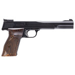 Smith & Wesson Smith & Wesson 41 Full Size Frame 22 LR 10+1, 7" Blued Button Rifled Steel Barrel, Serrated Slide & Frame, Checkered Wood Target Grip