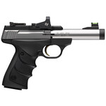 Browning Browning Buck Mark Micro Bull SR w/Red Dot 22 LR 10+1 4" Matte Stainless Threaded Bull Barrel, Optic Ready/Serrated Slide, Matte Black Aluminum Frame w/Picatinny Rail, Crimson Trace Red Dot