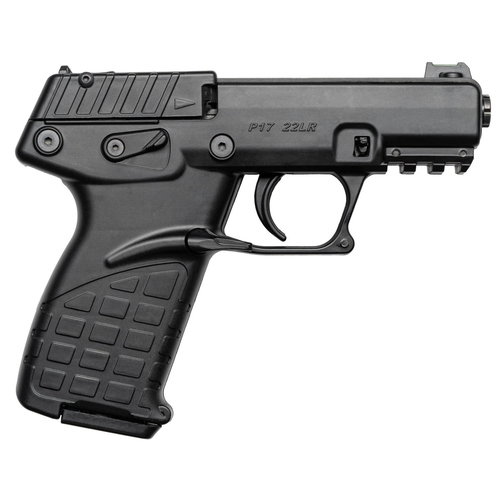 KEL-TEC Kel-Tec P17 Compact Frame 22 LR 16+1, 3.80" Black Steel Threaded Barrel, Black Serrated Slide, Black Polymer Frame w/Picatinny Rail, Black GRN Grip, Lever Safety, Ambidextrous