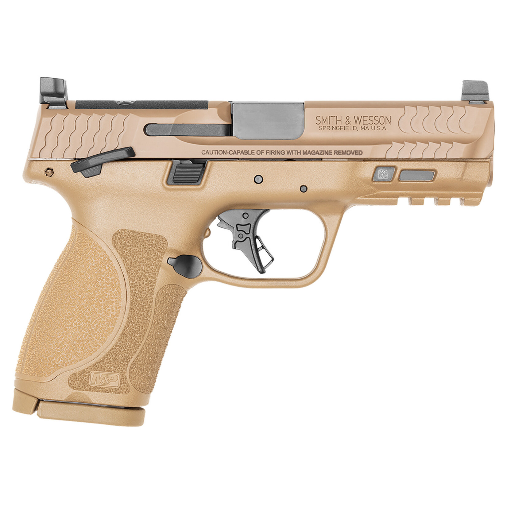 Smith & Wesson Smith & Wesson M&P M2.0 Compact 9mm Luger 15+1 4" Stainless Steel Barrel & Optic Cut/Serrated Stainless Steel Slide, Flat Dark Earth Polymer Frame w/Picatinny Rail