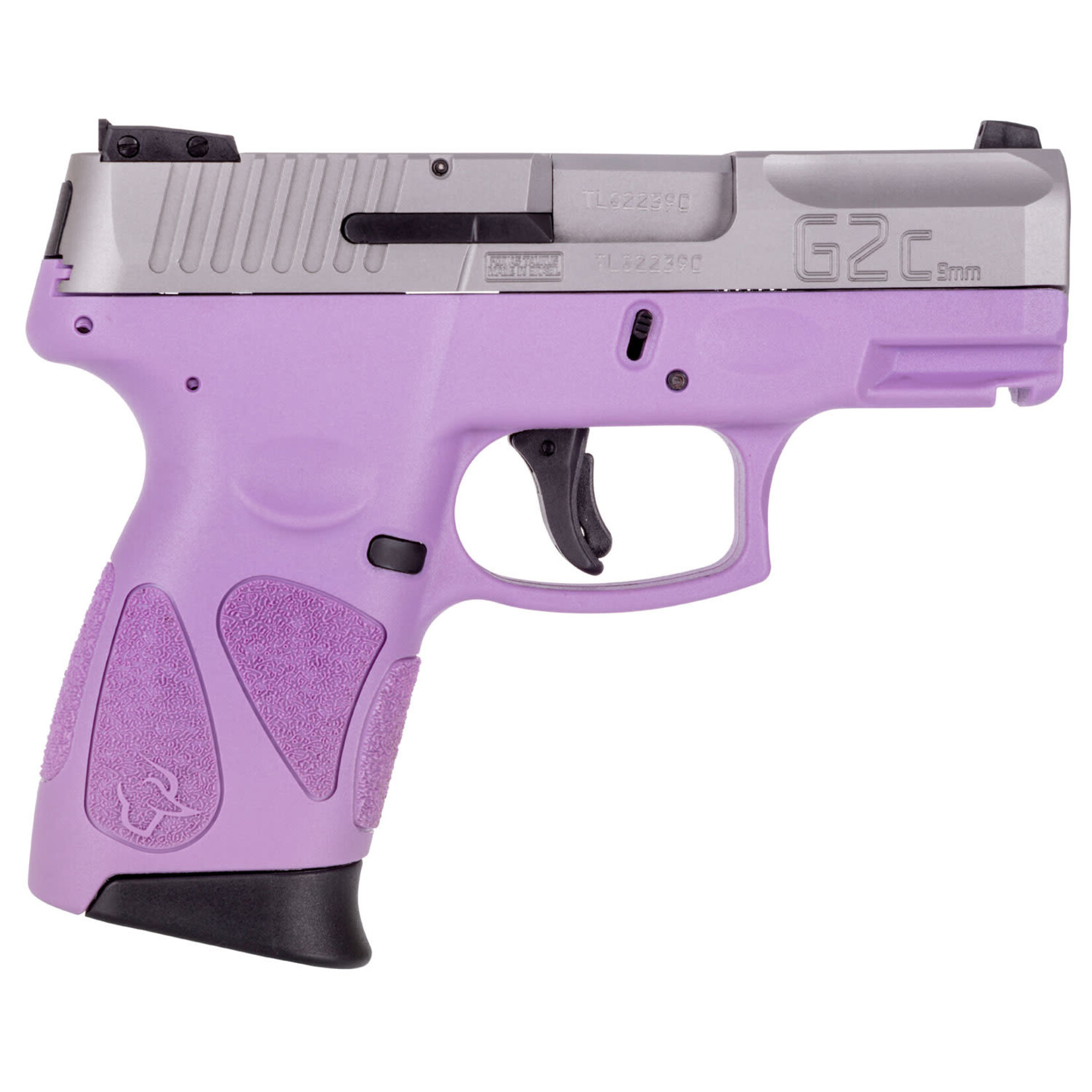 Taurus Taurus G2C Compact Frame 9mm Luger 12+1 3.26" Matte Stainless Steel Barrel, Matte Serrated Stainless Steel Slide, Light Purple Polymer Frame w/Picatinny Rail & Polymer Grip, Right Hand