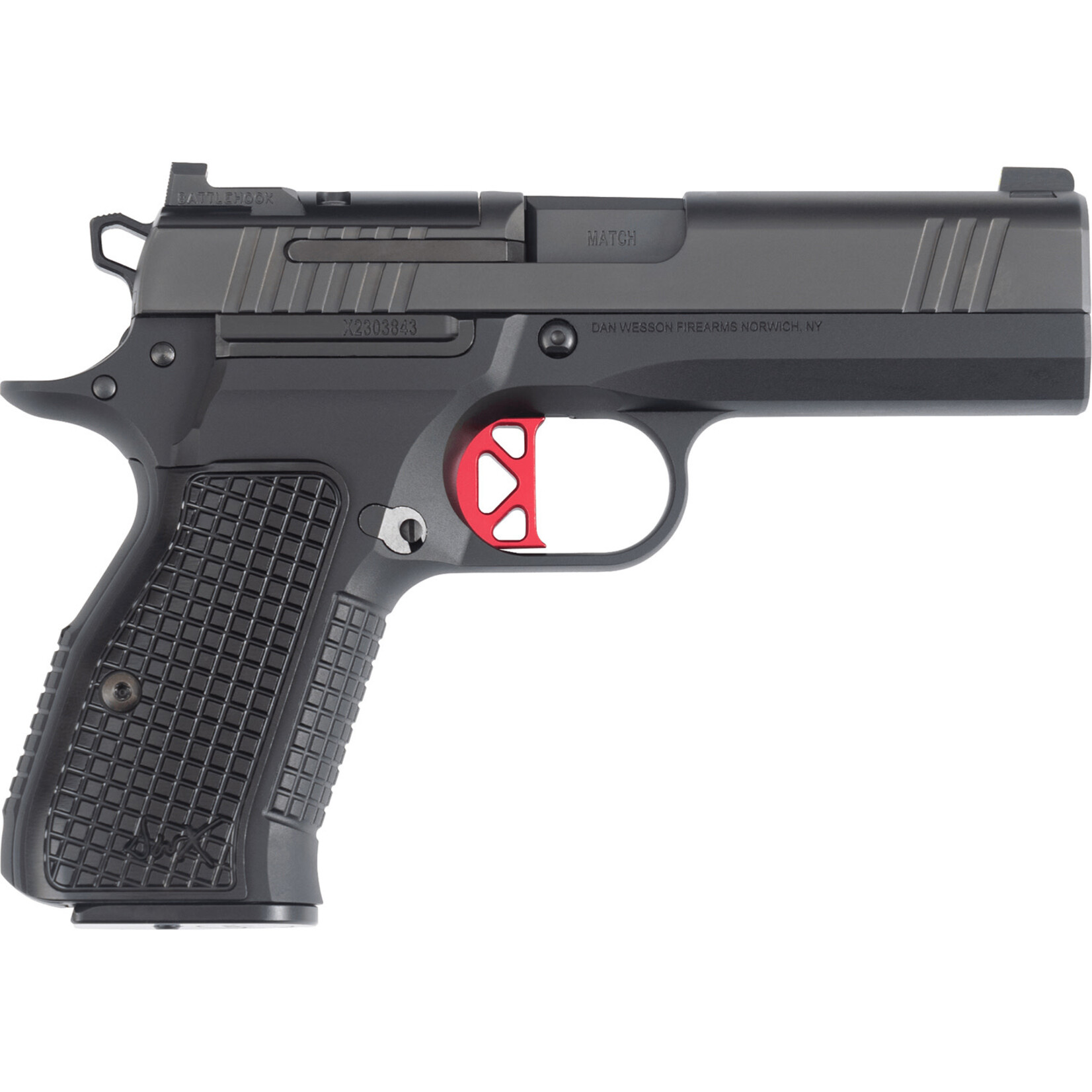 Dan Wesson DWX Compact Frame 9mm Luger 10+1 4" Black Match Grade Barrel, Black DLC Serrated Slide, Black Aluminum Frame w/Beavertail, Black Aluminum Grip