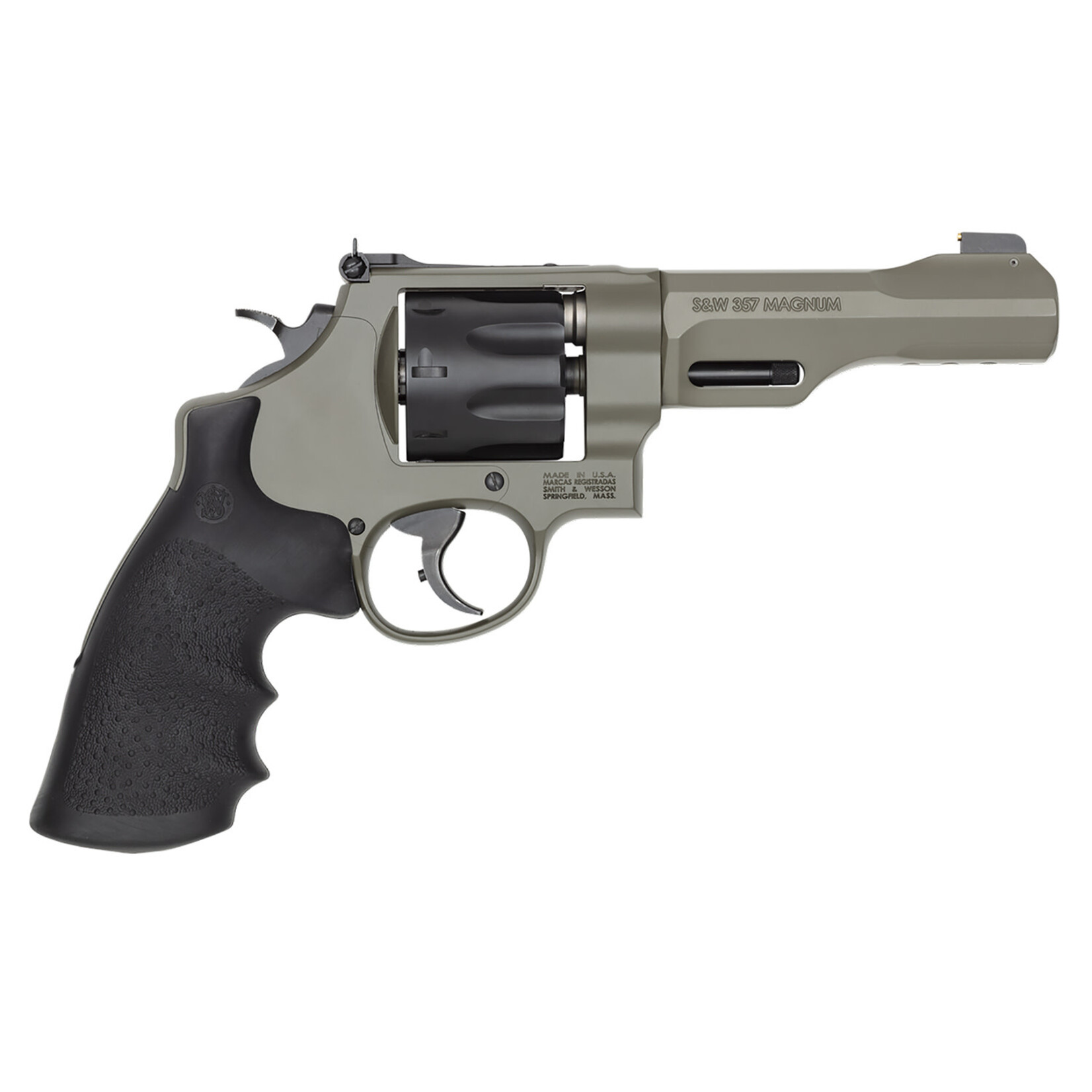 Smith & Wesson Smith & Wesson PC Model 327 TRR8 357 Mag 38 Special +P 8 Shot 5" Elite Series Moss Cerakote Stainless Steel Barrel, Black Cylinder, Elite Series Moss Cerakote Scandium Alloy Frame, Black Finger Grooved Grip, Equipment Rails