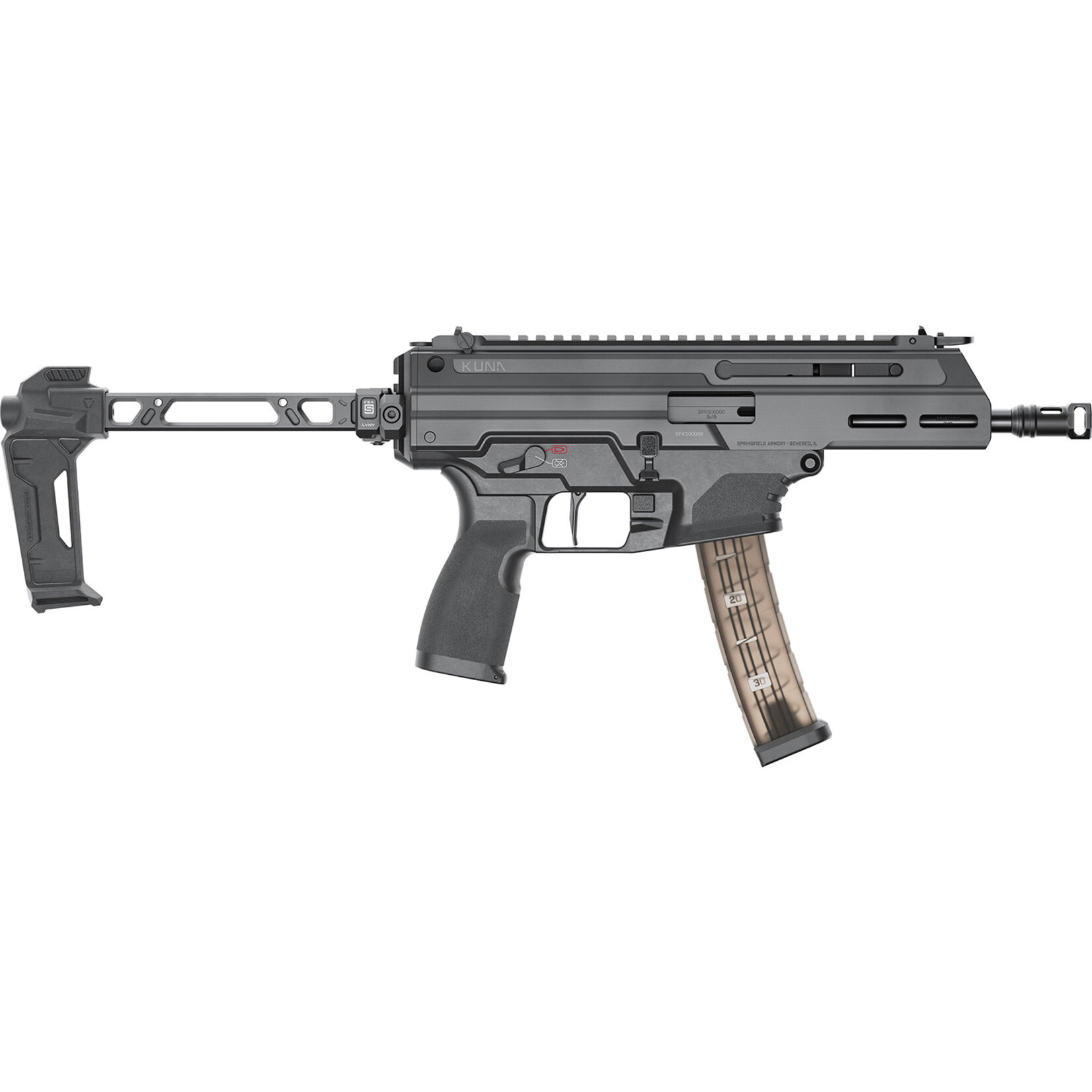 Springfield Armory Springfield Armory Kuna 9mm Luger 30+1 6.12" Black Melonite Steel Barrel, M-LOK Handguard, Black Hardcoat Anodize Aluminum/Polymer Picatinny Rail Receiver, Picatinny Rail End Plate, AR Style Grip