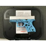 GLOCK USED - Glock 43 "Miss Daisy" Raspberry Blue 9MM 6RD 3.4" (SN: AHDC065)