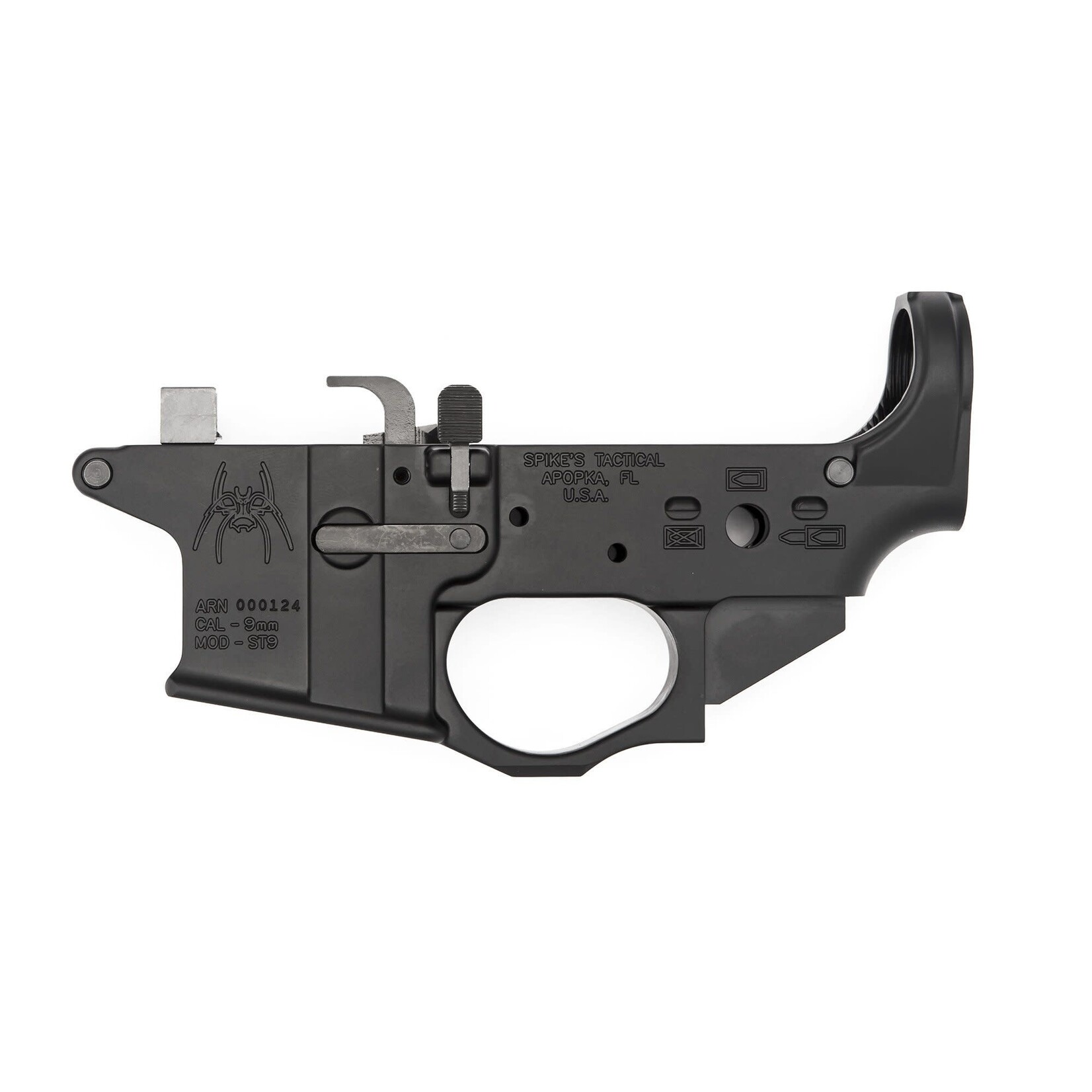 Spikes Tactical Spike's Tactical Lower Receiver Stripped 9mm Colt Style w/Spider Logo