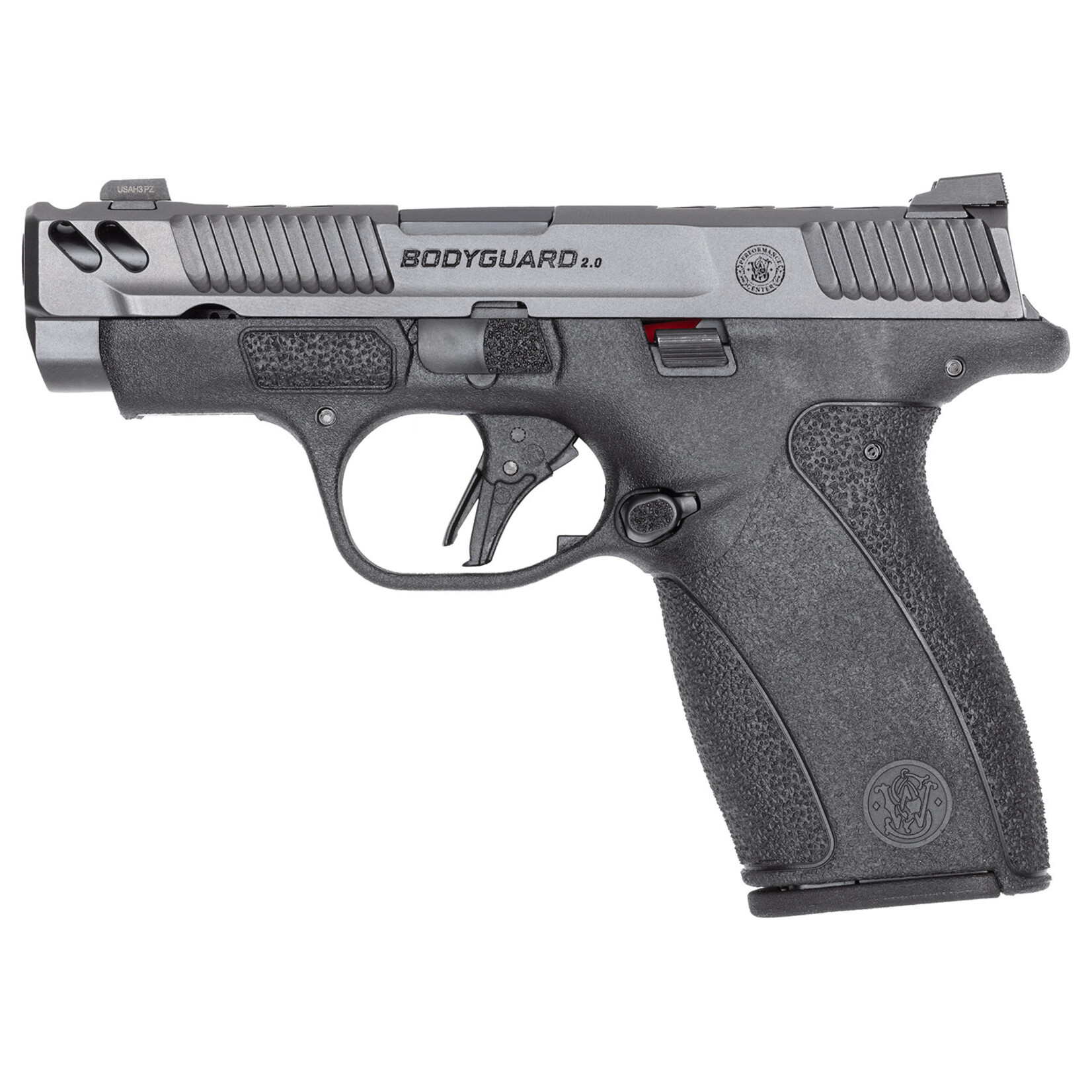 Smith & Wesson Smith & Wesson PC Bodyguard 2.0 Carry Comp Micro Frame 380 ACP 12+1 3.10" Black Armornite Ported Barrel, Gray Armornite Stainless Steel Serrated Slide, Black Polymer Frame, Black Textured Grip, No Manual Thumb Safety