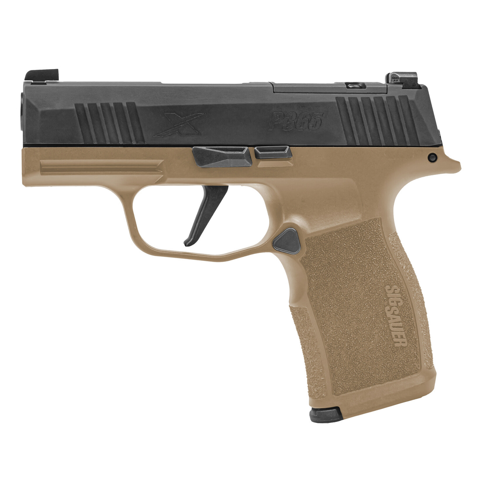 SIG SAUER Sig Sauer P365X Micro-Compact Frame 9mm Luger 12+1 3.10" Steel Barrel, Optic Ready/Serrated Slide, Coyote Tan Stainless Steel Frame w/Accessory Rail, Polymer Grip