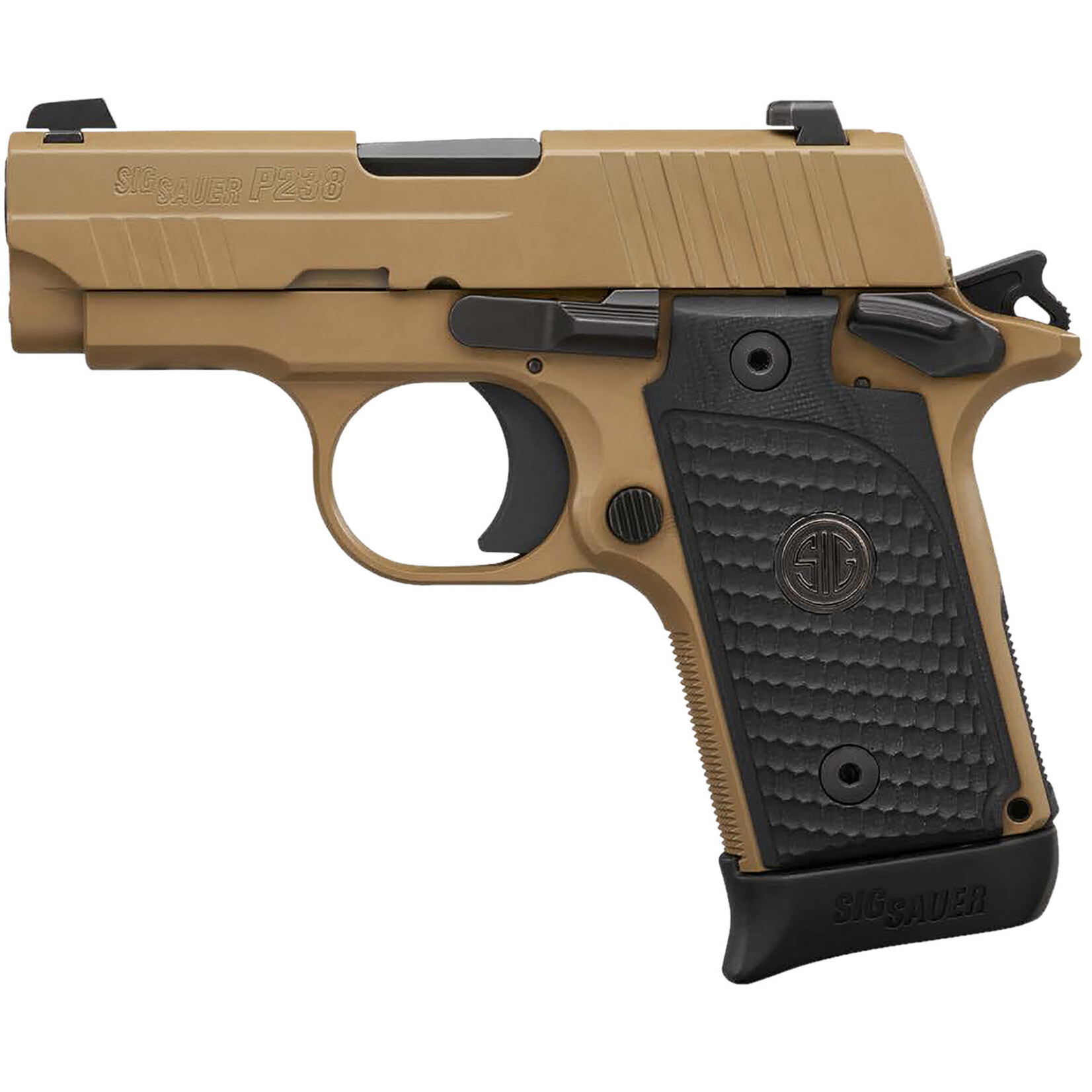 SIG SAUER Sig Sauer P238 Micro-Compact Emperor Scorpion 380 ACP 2.70" 6+1 & 7+1 Flat Dark Earth Hardcoat Anodized Flat Dark Earth Nitron Stainless Steel Black Hogue G10 Piranha Grip