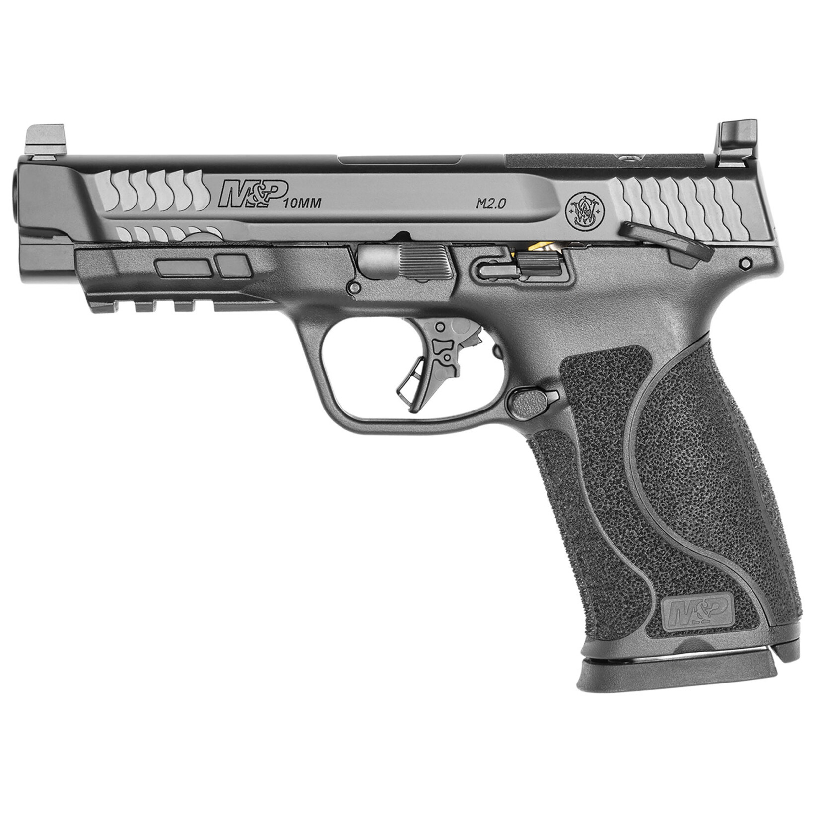 Smith & Wesson Smith & Wesson M&P M2.0 Full Size 10mm Auto 15+1, 4.60" Black Armornite Stainless Steel Barrel & Optic Cut/Serrated Slide, Matte Black Polymer Frame w/Picatinny Rail