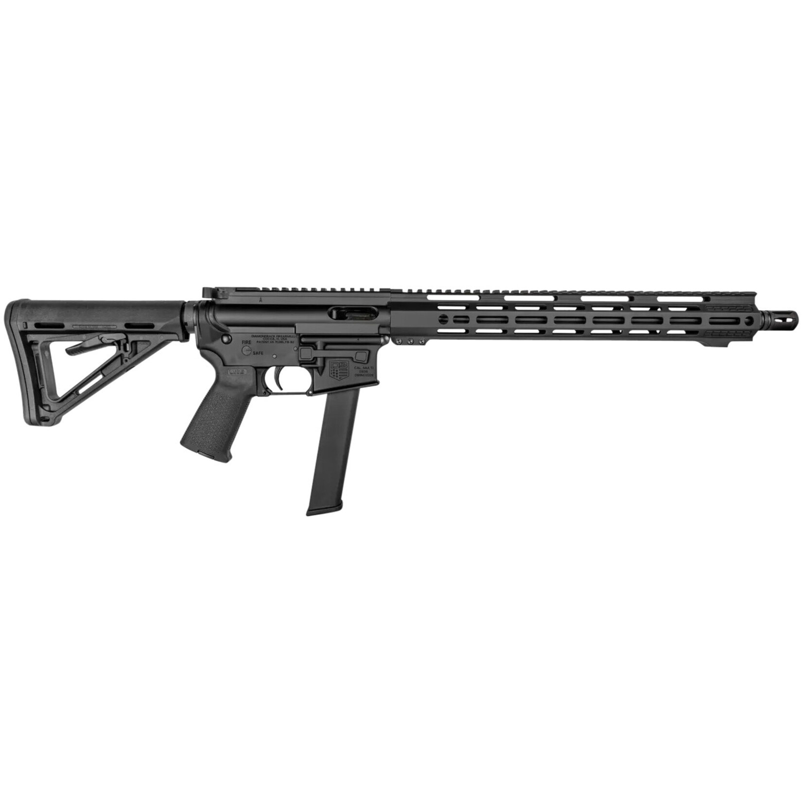 Diamondback Diamondback DB15 9mm Luger 32+1 16", Black, Carbon Lower, Magpul MOE Stock, Magpul K2 Grip, Flash Hider