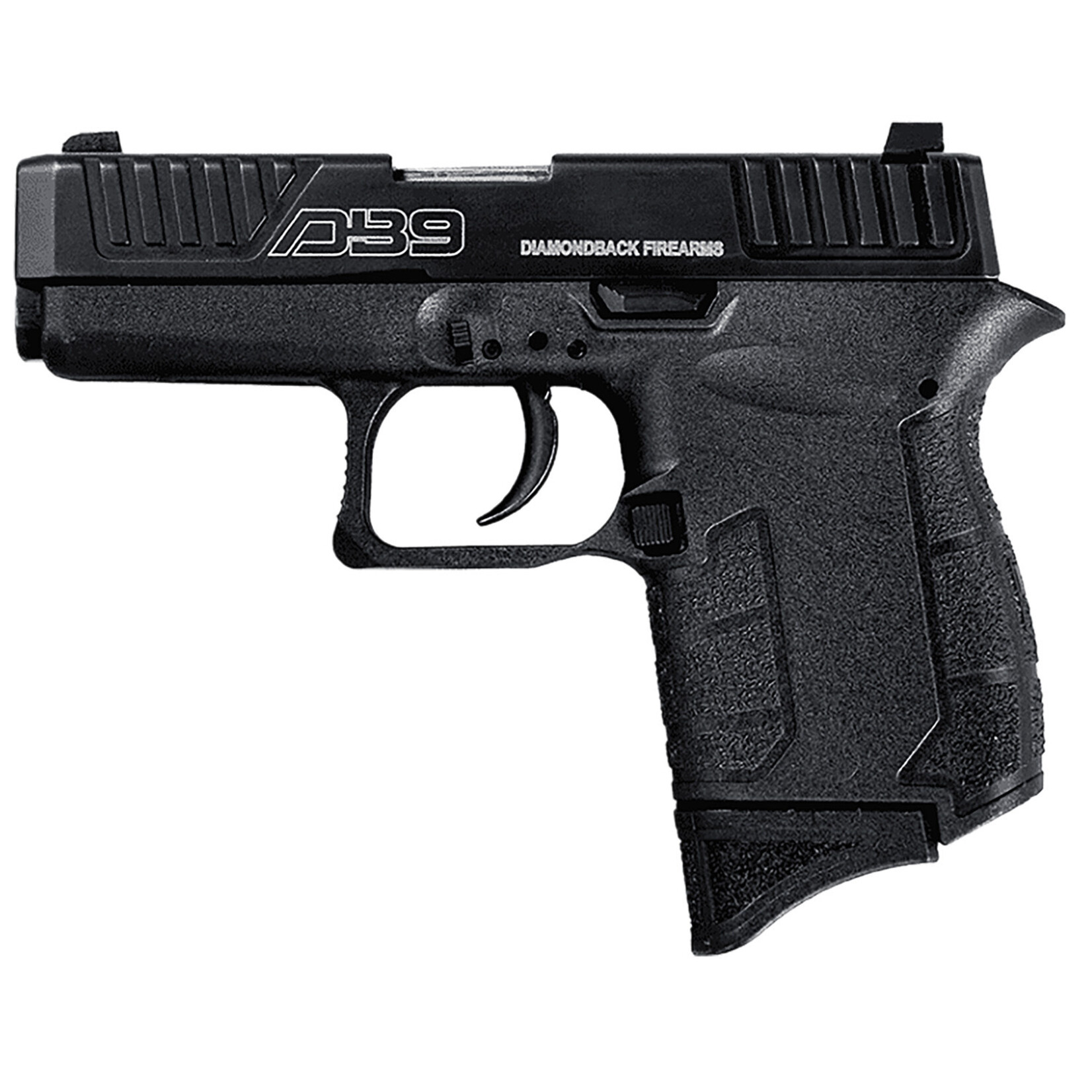 Diamondback Diamondback DB9 Gen4 Micro-Compact Frame 9mm Luger 6+1, 3.10" Stainless Steel Barrel, Black Serrated Stainless Steel Slide, Black Polymer Frame w/Beavertail & Grip