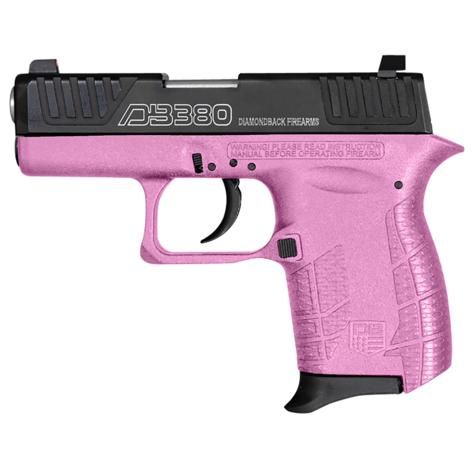 Diamondback Diamondback DB380 Gen4 Micro-Compact Frame 380 ACP 6+1, 2.80" Stainless Steel Barrel, Nickel Boron Serrated Stainless Steel Slide, Pink Polymer Frame w/Beavertail & Grip