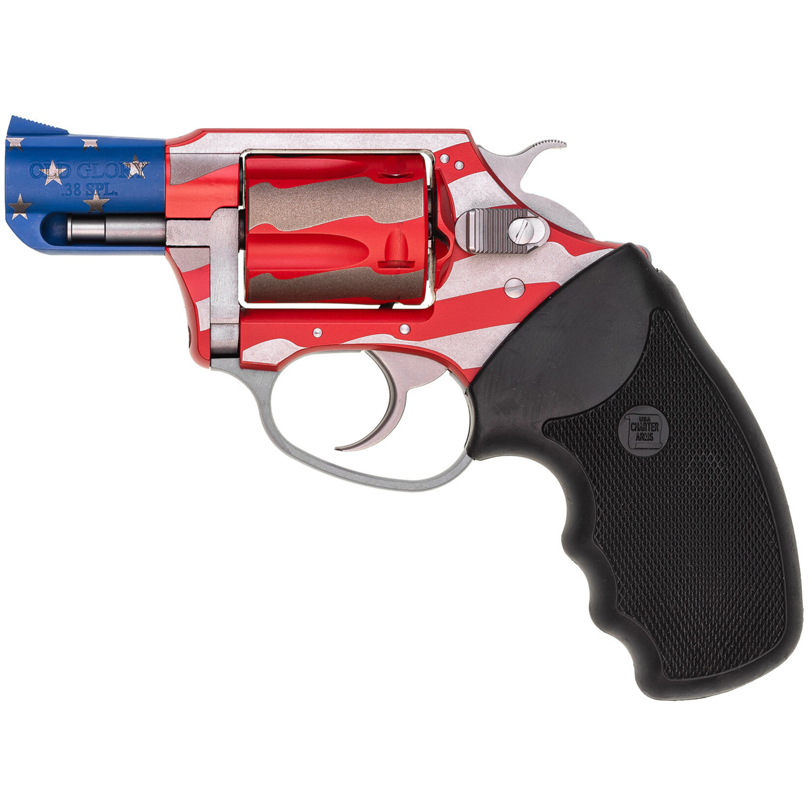 Charter Arms Charter Arms Undercover The Old Glory Small 38 Special, 5 Shot 2" American Flag Stainless Steel Barrel & Cylinder, American Flag Aluminum Frame w/Black Finger Grooved Rubber Grip, Exposed Hammer