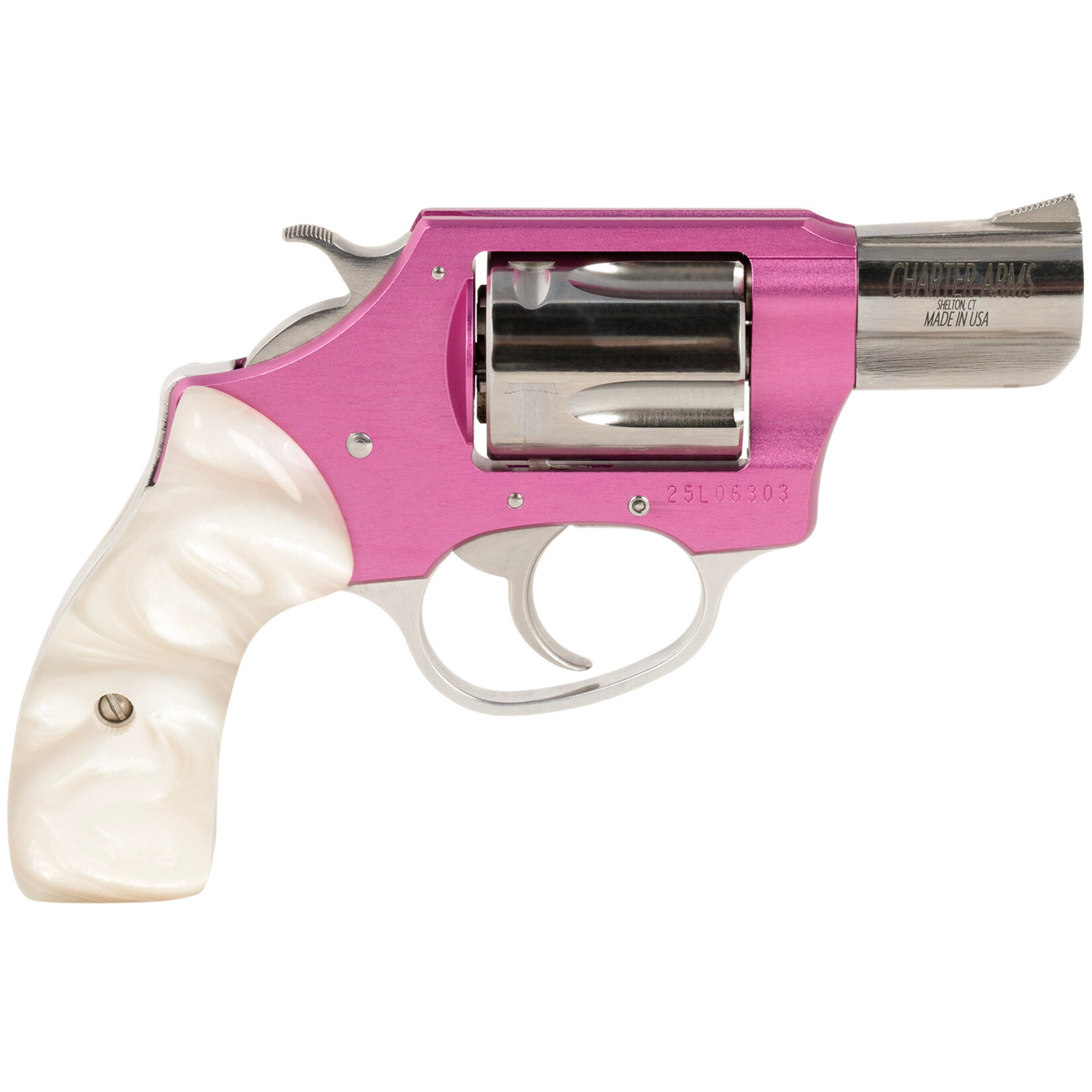 Charter Arms Charter Arms Undercover Lite Chic Lady Small 38 Special 5 Shot 2" High Polished Stainless Steel Barrel & Cylinder, Pink Aluminum Frame, Pearl Grip, Exposed Hammer