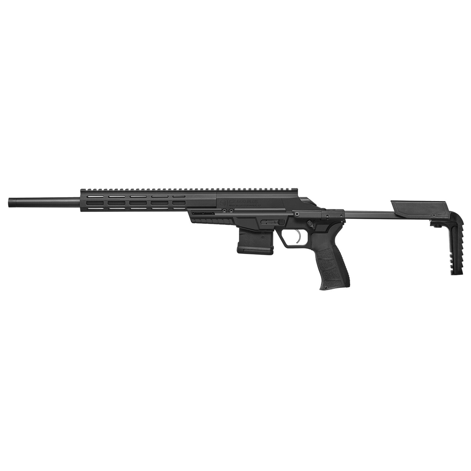 CZ CZ-USA 600+ Trail 300 AAC Blackout 10+1 16" Black Nitride Threaded Barrel, Black Nitride Aluminum Receiver w/Picatinny Rail, M-LOK Handguard, Picatinny Rail Forend, 4 Position Telescopic Black Polymer Stock, Interchangeable Backstrap Grip