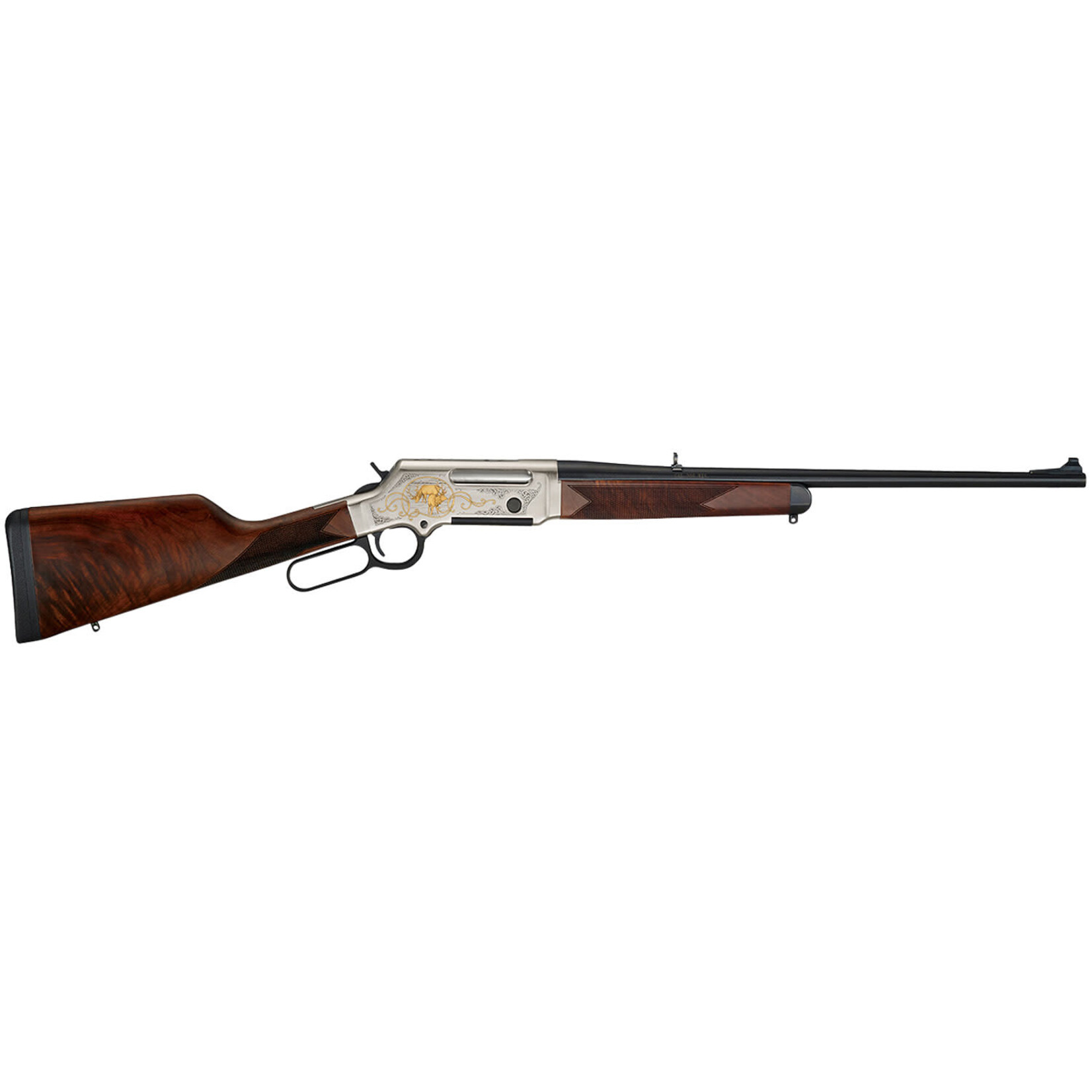 Henry Repeating Arms Henry Long Ranger Wildlife Full Size 308 Win 4+1 20" Blued Steel Barrel, Engraved Nickel-Plated w/24K Gold Inlay Steel Receiver, American Walnut Stock Right Hand