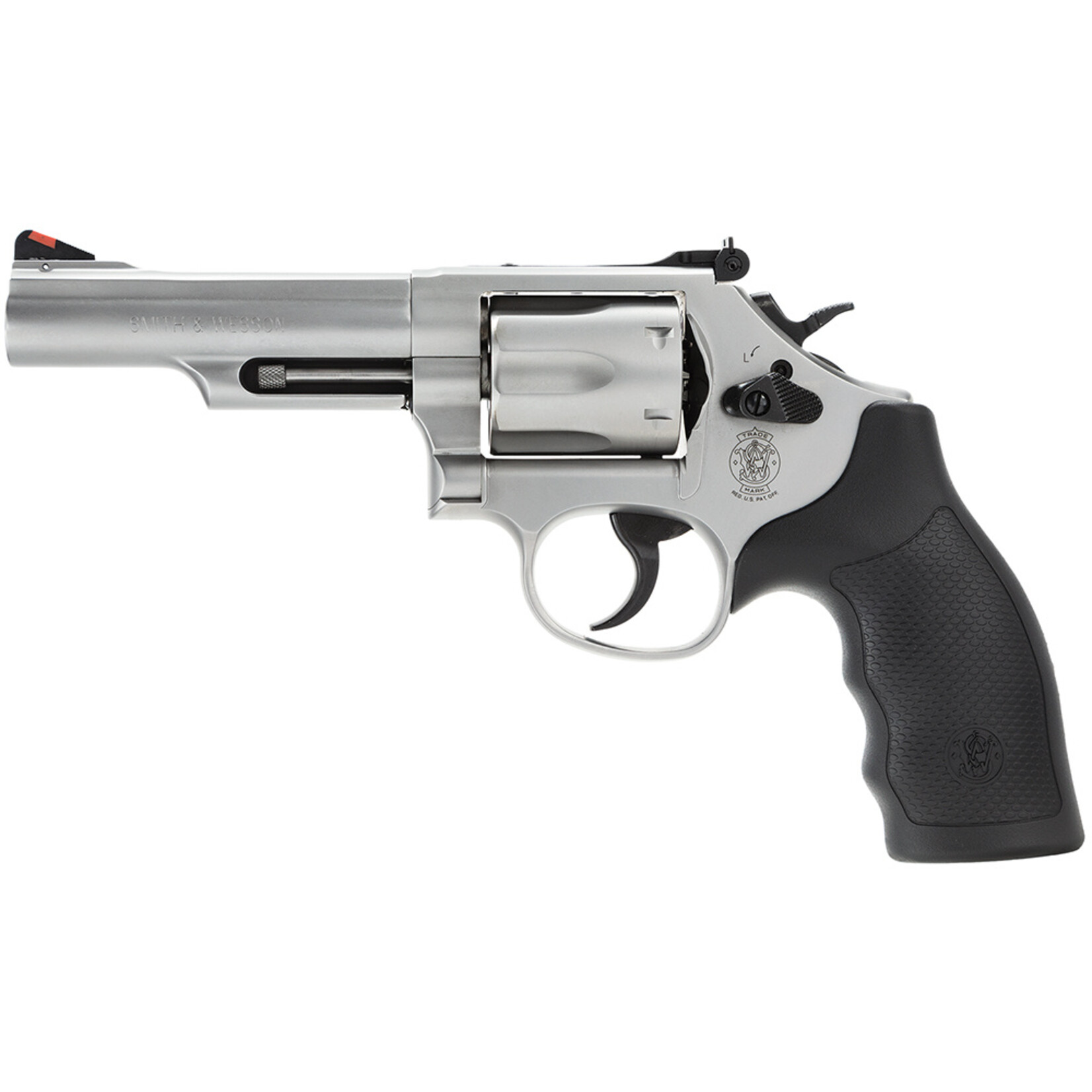 Smith & Wesson Smith & Wesson Model 66 357 Mag or 38 S&W Spl +P Stainless Steel 4.25" Barrel, 6 Shot Matte Stainless Steel K-Frame, Red Ramp Front/White Outline Rear Sights, Internal Lock