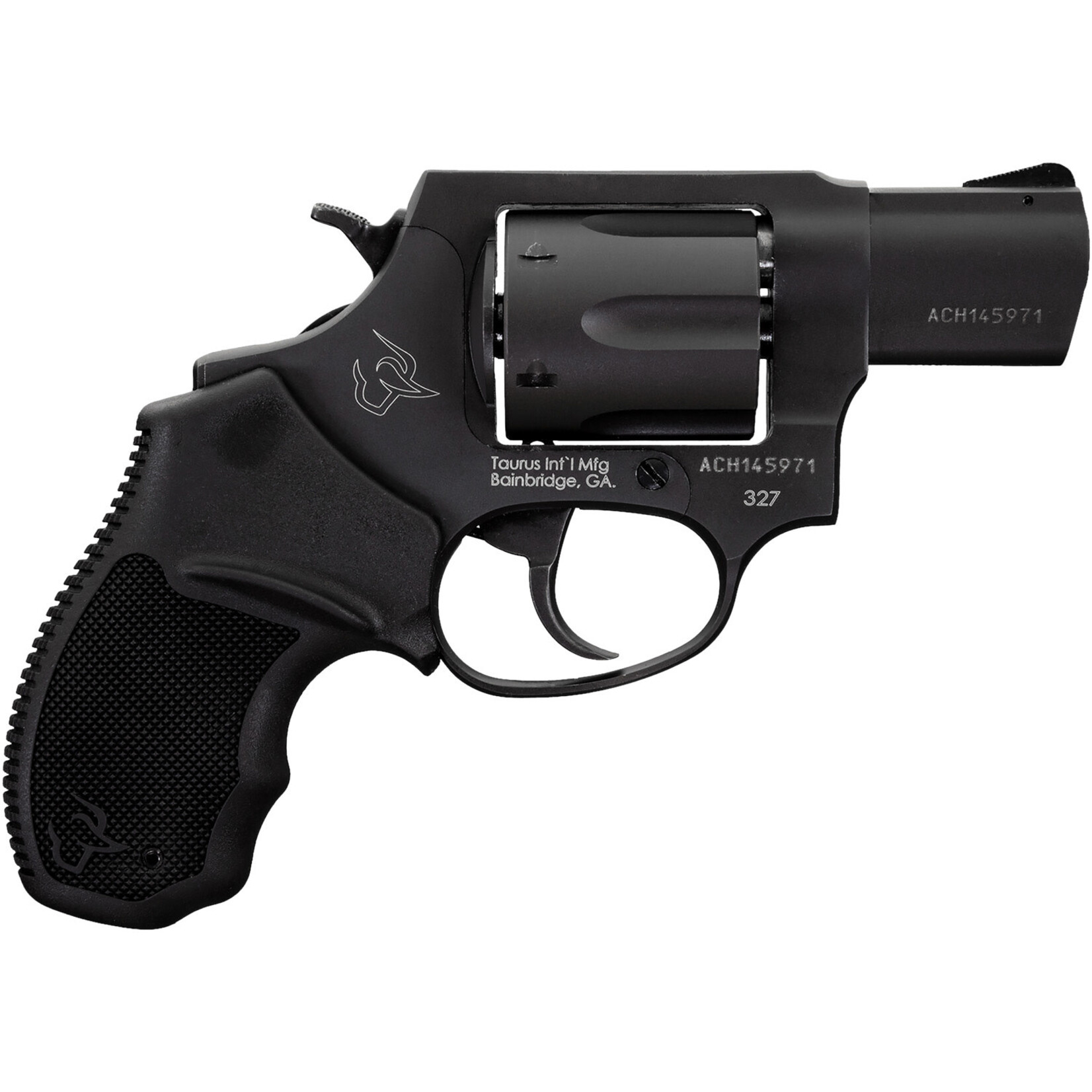 Taurus Taurus 327 Small Frame 327 Federal Mag 6rd 2" Matte Black Carbon Steel Barrel, Cylinder & Frame, Black Finger Groove Rubber Grip, Hammer Safety