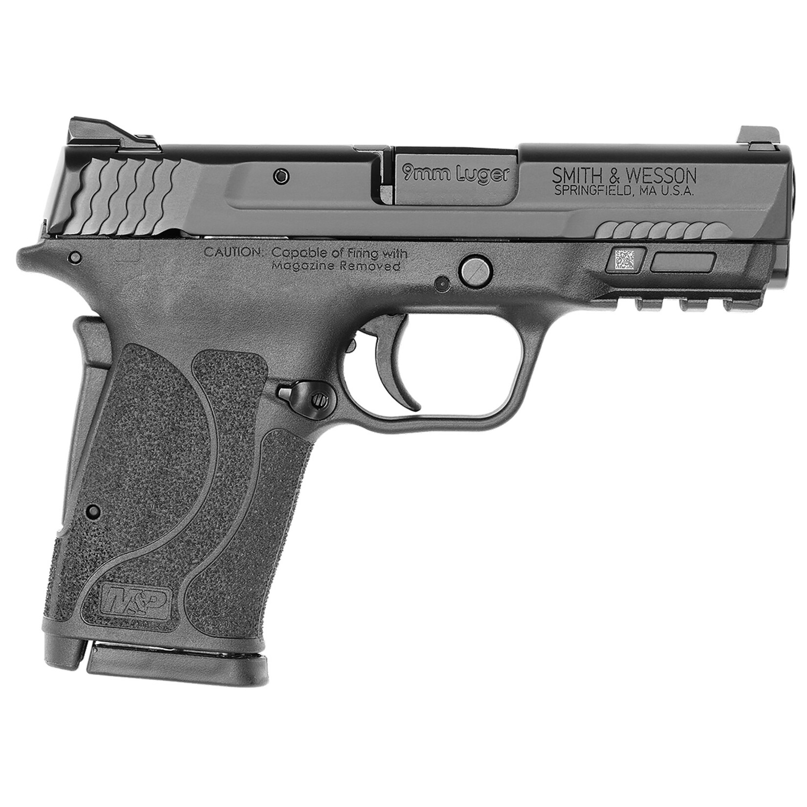 Smith & Wesson Smith & Wesson M&P Shield EZ M2.0 Compact Slim 9mm Luger 8+1 3.67" Black Armornite Barrel & Serrated Slide, Matte Black Polymer Frame w/Picatinny Rail, Black Polymer Grips Right Hand