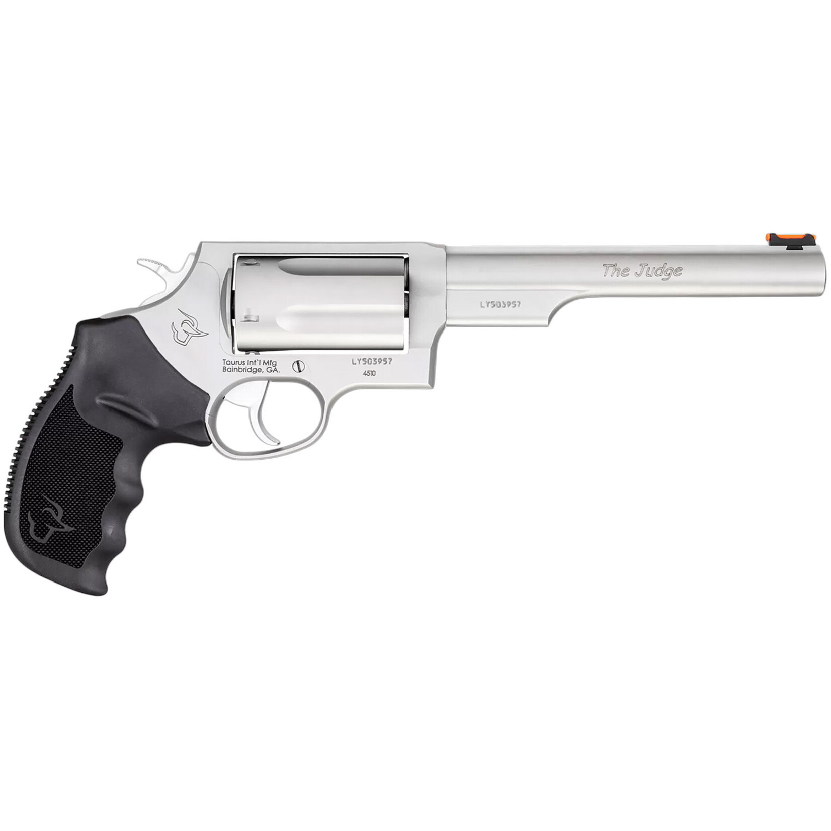 Taurus Taurus Judge Compact 45 Colt (Long Colt)/410 Bore 5 Shot 6.50" Matte Stainless Steel Barrel, Cylinder & Frame, Black Ribber Grip, Transfer Bar Safety, Exposed Hammer