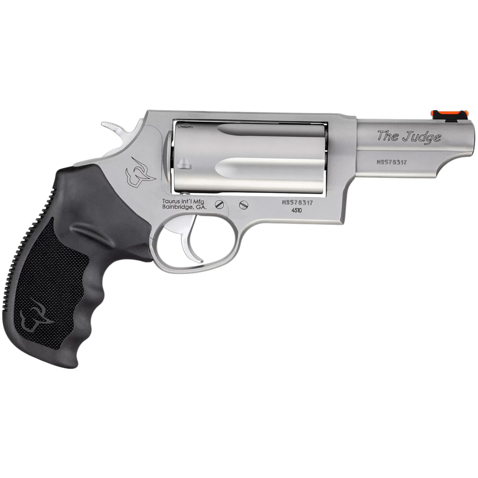 Taurus Taurus Judge Magnum Compact 45 Colt (LC)/410 Mag 5rd, 3" Matte Stainless Steel Barrel, Cylinder & Frame, Black Finger Groove Grip, Exposed Hammer