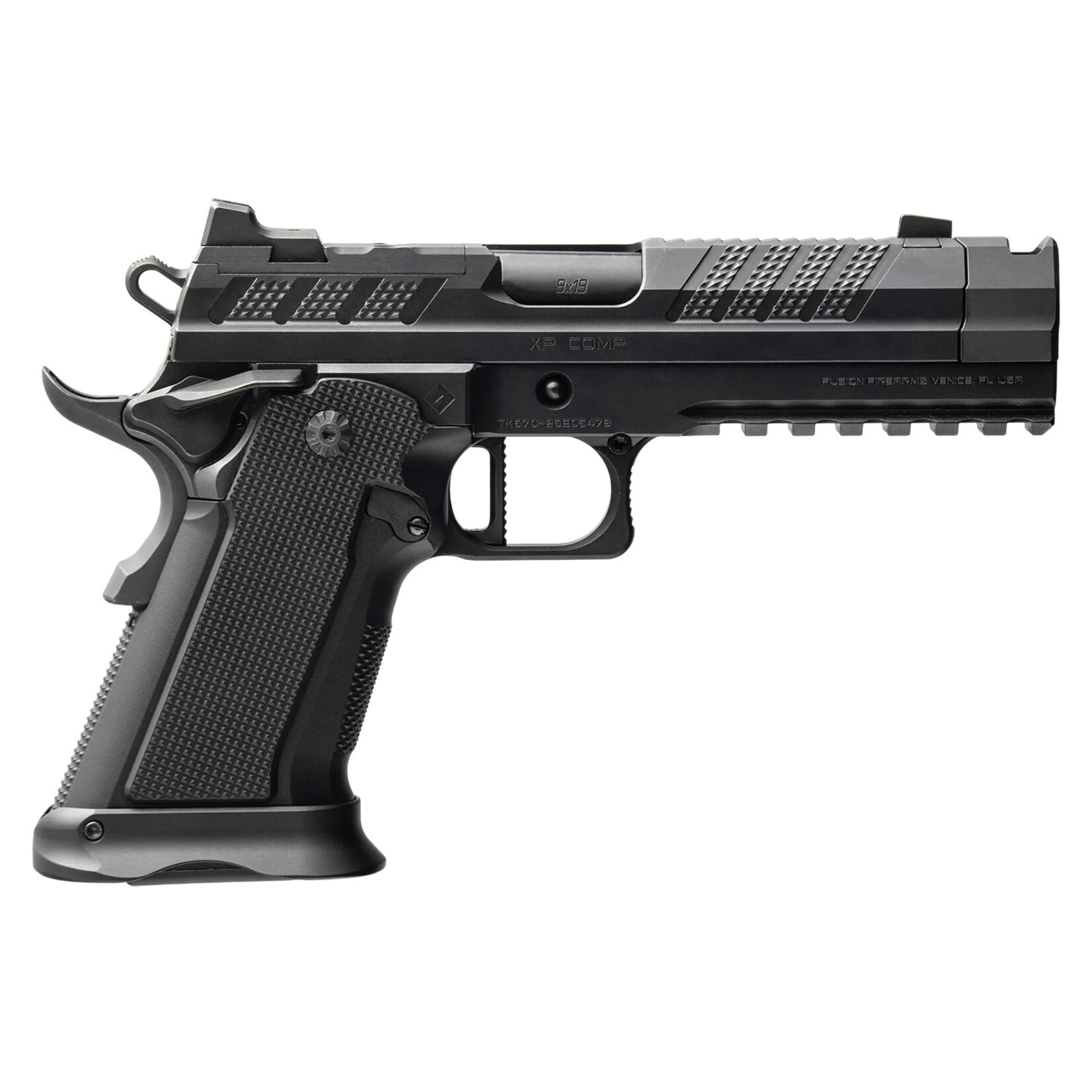 Fusion Firearms Fusion Firearms XP Pro Comp 9mm Luger 17+1 4.60" Black Tennifer Bull Barrel, Black Steel Optic Cut/Serrated Slide, Black Steel Frame w/Beavertail & Picatinny Rail, Black Aluminum Grip, RMR/RMRSc Footprint