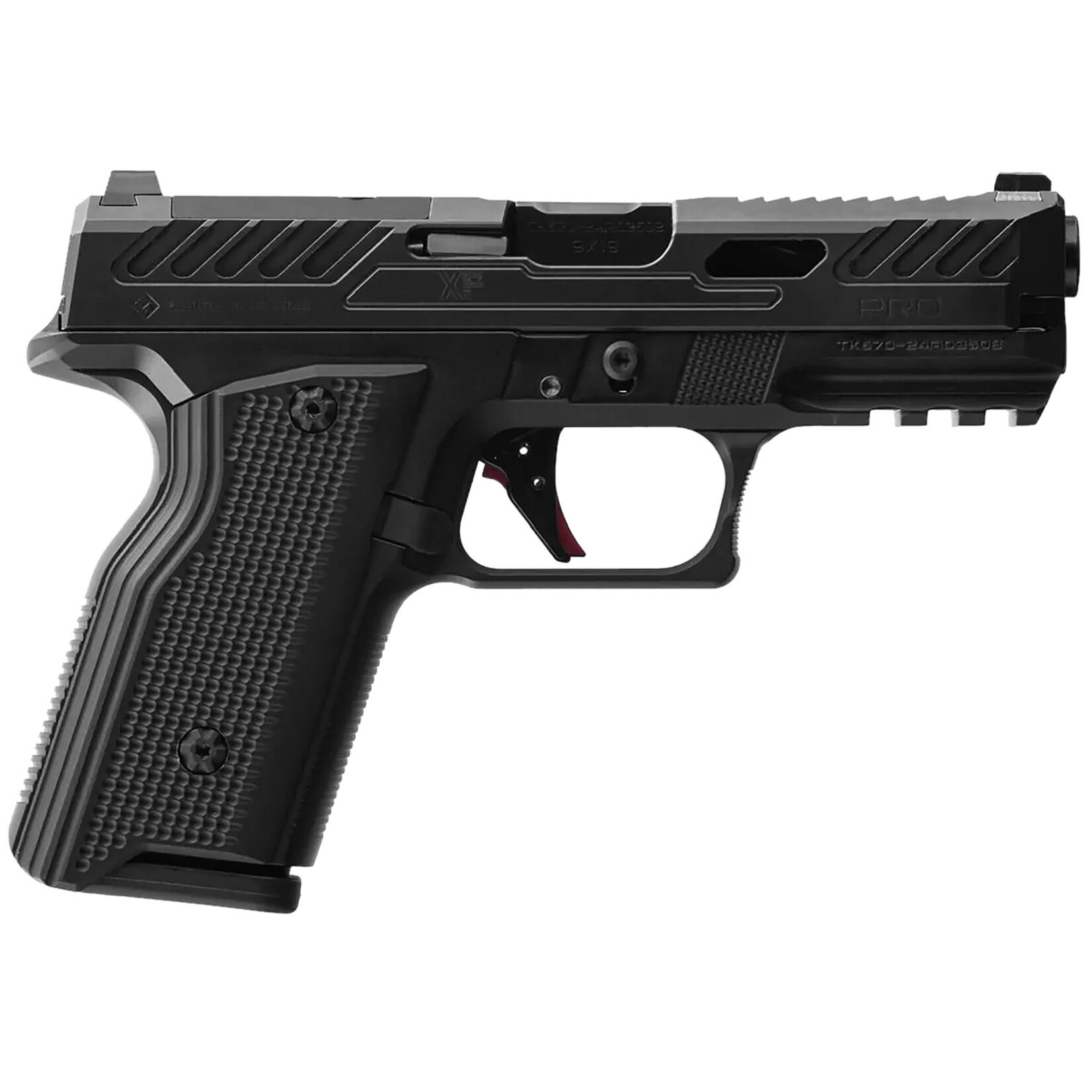 Fusion Firearms Fusion Firearms XF Pro 9mm Luger 15+1 4" Black Tennifer Fluted Glock Compatible Barrel, Black Optic Cut/Serrated/Window Cut Aluminum Slide, Black Aluminum Frame w/Beavertail & Picatinny Rail, Interchangeable Panels Grip
