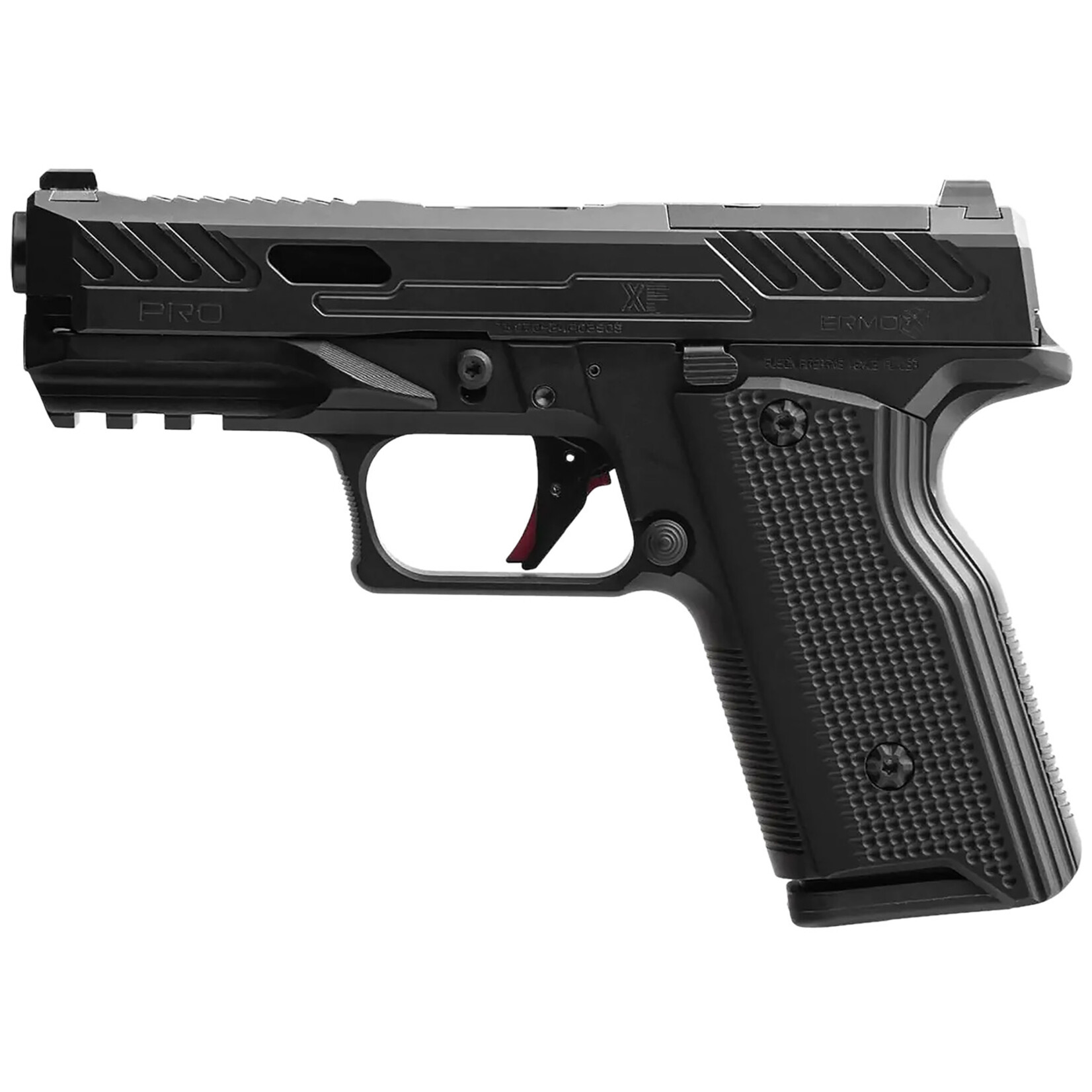 Fusion Firearms Fusion Firearms XF Pro 9mm Luger 15+1 4" Black Tennifer Fluted Glock Compatible Barrel, Black Optic Cut/Serrated/Window Cut Aluminum Slide, Black Aluminum Frame w/Beavertail & Picatinny Rail, Interchangeable Panels Grip