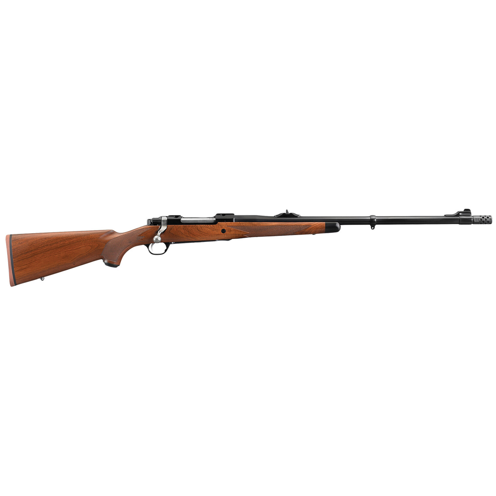 Ruger Ruger Hawkeye African Full Size 375 Ruger 3+1 23" Satin Blued Threaded Barrel, Satin Blued Steel Receiver w/Integral Scope Mount, American Walnut Stock, Right Hand