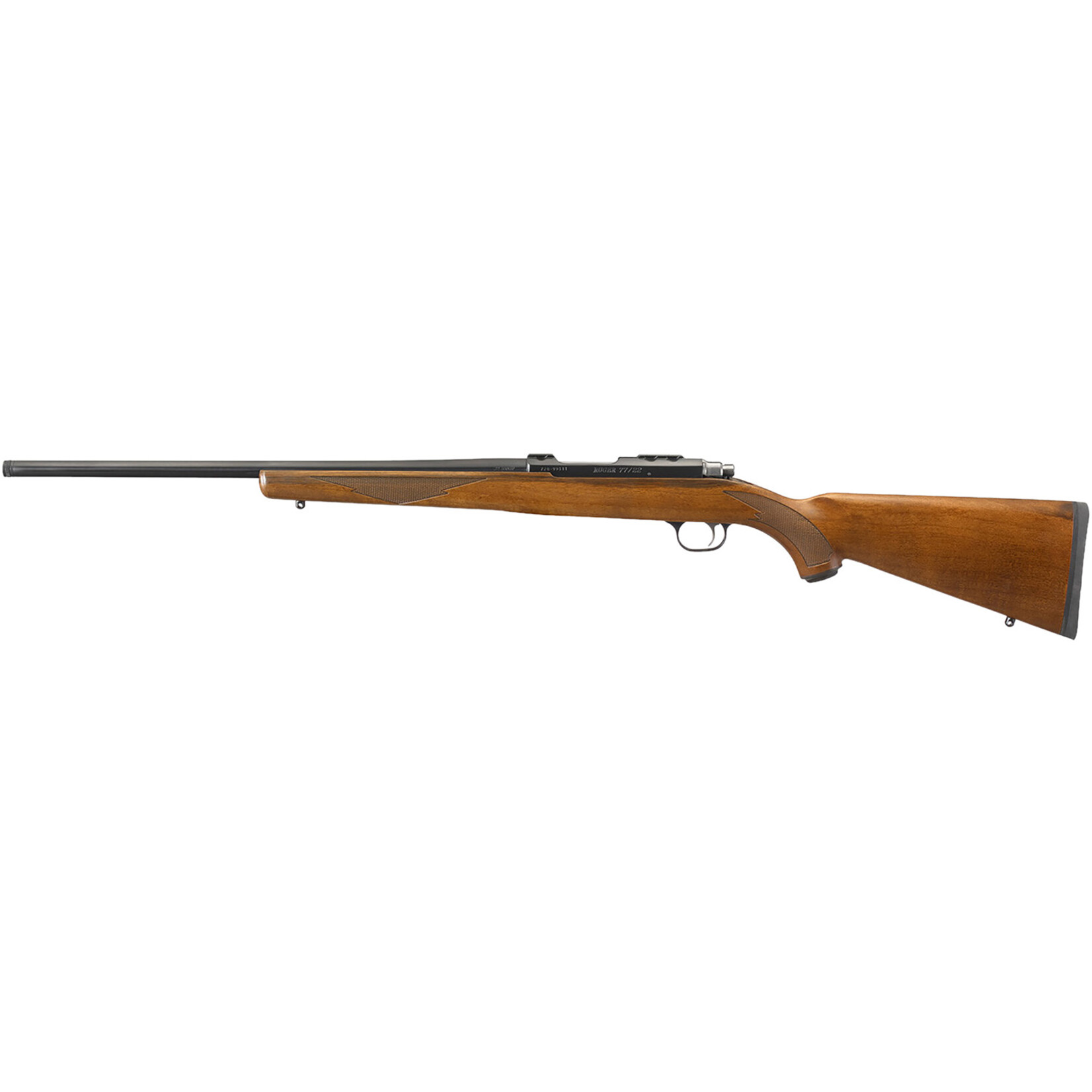 Ruger Ruger 77/22 22 Hornet 6+1 Capacity, 20" Threaded Barrel, Blued Alloy Steel, Integral Scope Mount On A Solid Steel Receiver, American Walnut Stock
