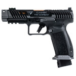 Canik Canik TTI Combat 9mm Luger 18+1 4.60" Bronze PVD Ported Spiral Barrel Compensated, Smoke Cerakote Steel Optic Ready/Ported/Serrated Slide, Black Polymer Frame w/Picatinny Rail, Interchangeable Backstrap Grip