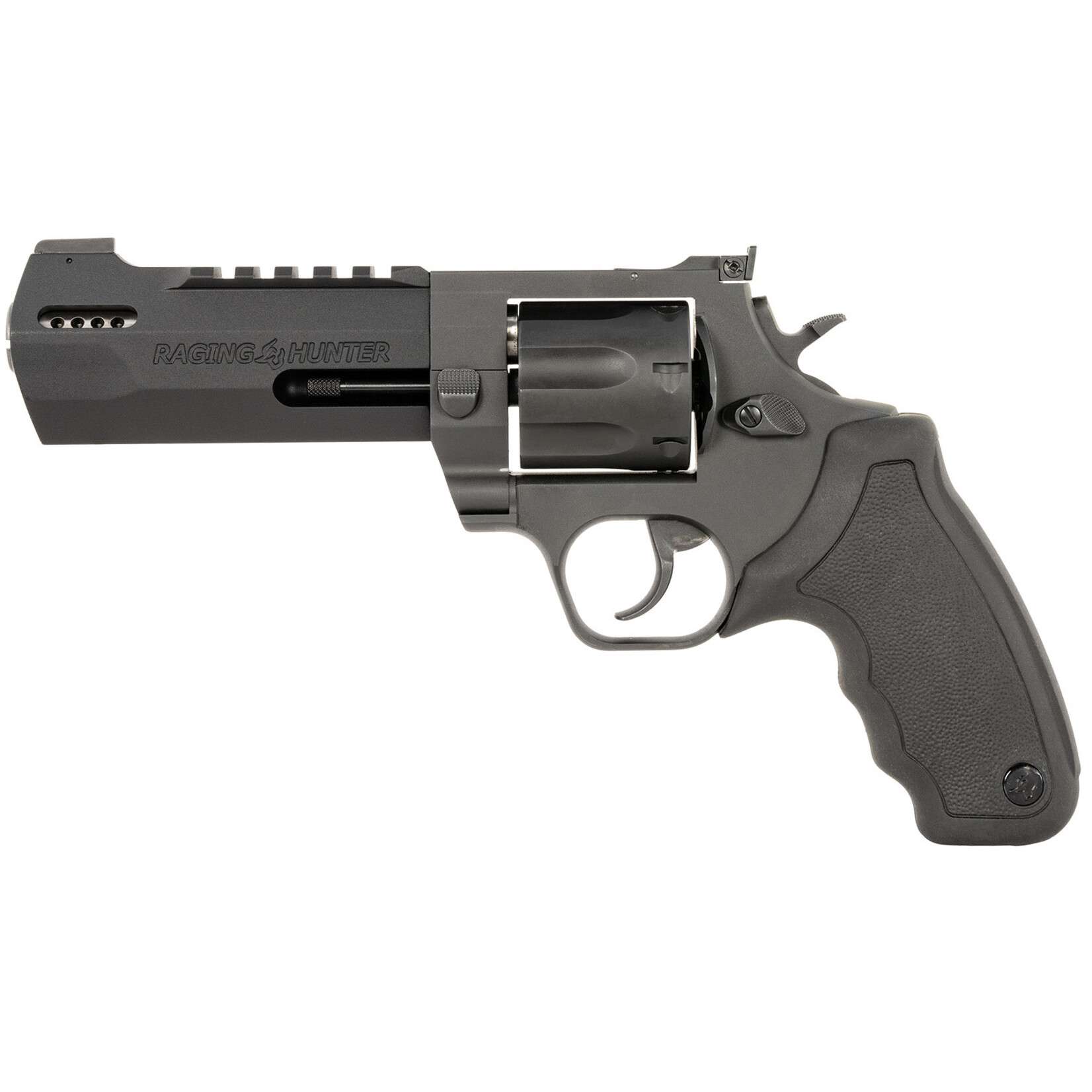 Taurus Taurus Raging Hunter Large 357 Mag/38 Special +P 7 Shot 5.12" Black Anodized Picatinny Rail/Ported Barrel, Matte Black Oxide Cylinder, Matte Black Oxide Stainless Steel Frame, Black Rubber Grip, Transfer Bar Safety, Exposed Hammer