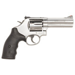 Smith & Wesson Smith & Wesson Model 686 Plus *CA Compliant L-Frame 357 Mag/38 Special +P 7 Shot 4.12" Satin Stainless Steel Barrel, Satin Cylinder, Satin Stainless Steel Frame, Black Finger Grooved Grip, Internal Lock Safety, Exposed Hammer