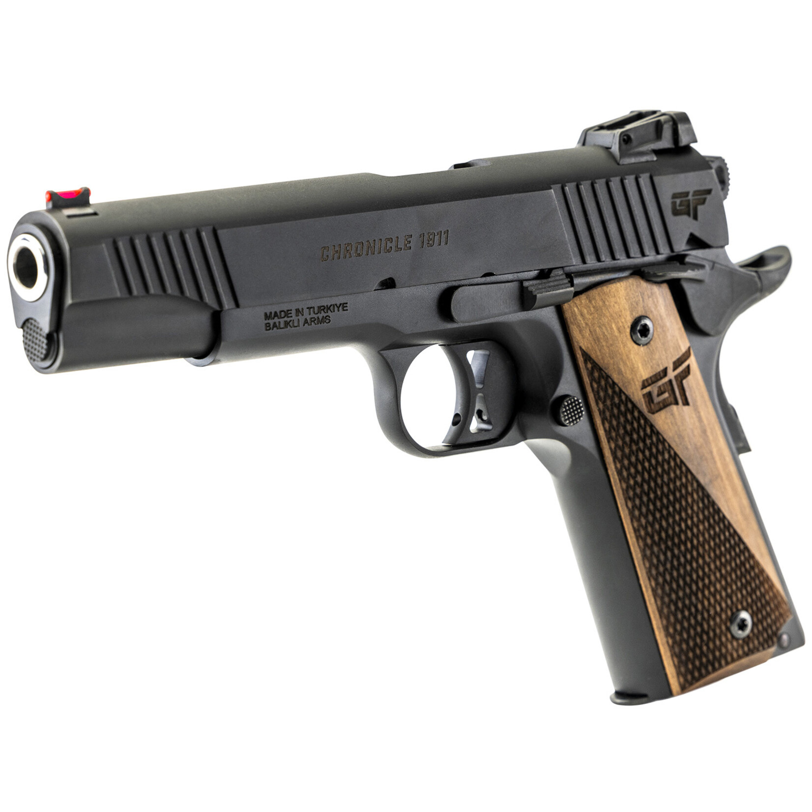GFORCE ARMS Gforce Arms Chronicle 1911 9mm Luger 9+1 5" Stainless Steel Barrel, Black Serrated Steel Slide, Black Cerakote Aluminum Frame, Turkish Walnut Grip