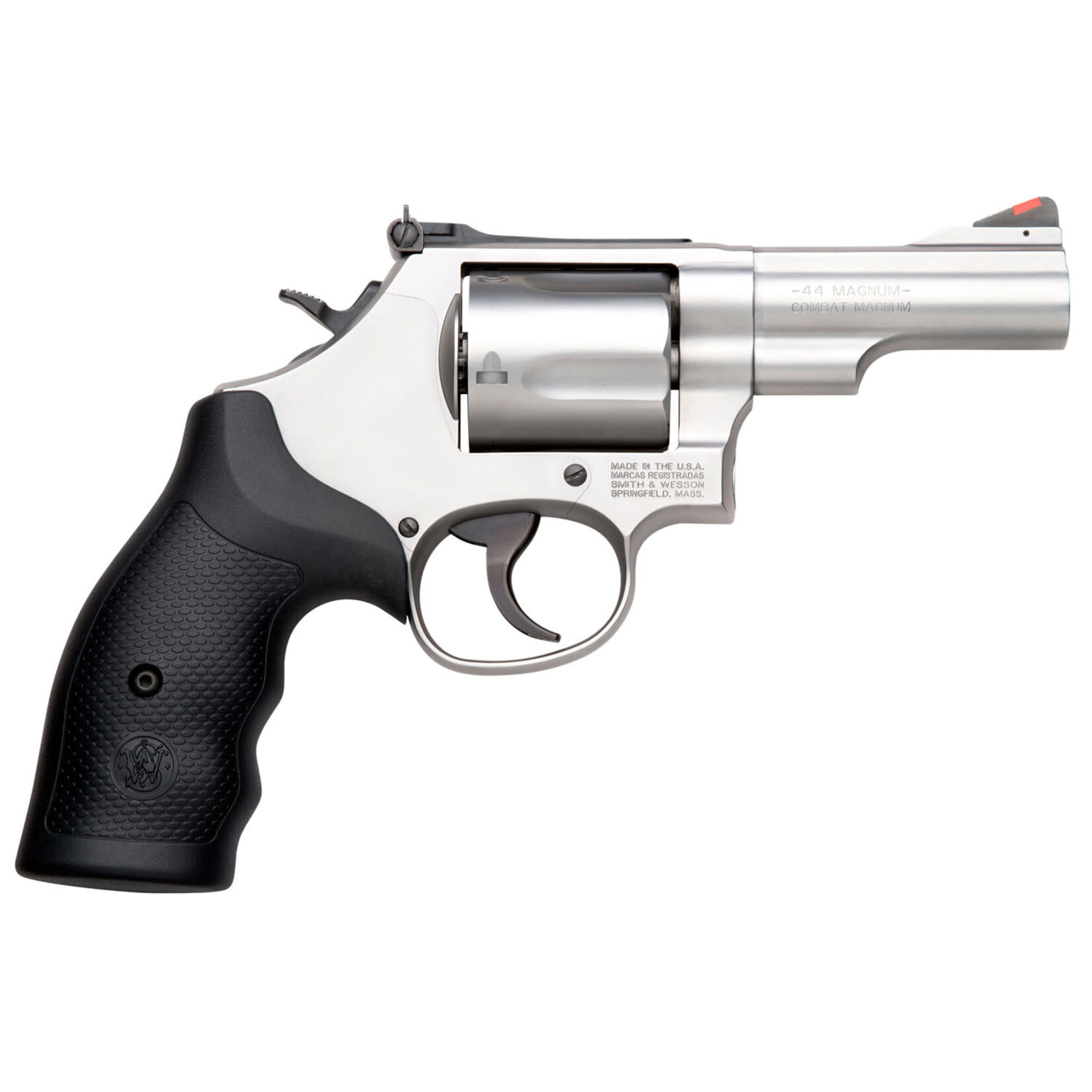 Smith & Wesson Smith & Wesson Model 69 Combat Magnum *CA Compliant L-Frame 44 S&W Spl/44 Rem Mag 5 Shot 2.75" Stainless Steel Barrel, Stainless Cylinder, Stainless Steel Frame, Black Finger Grooved Grip, Internal Lock Safety, Exposed Hammer