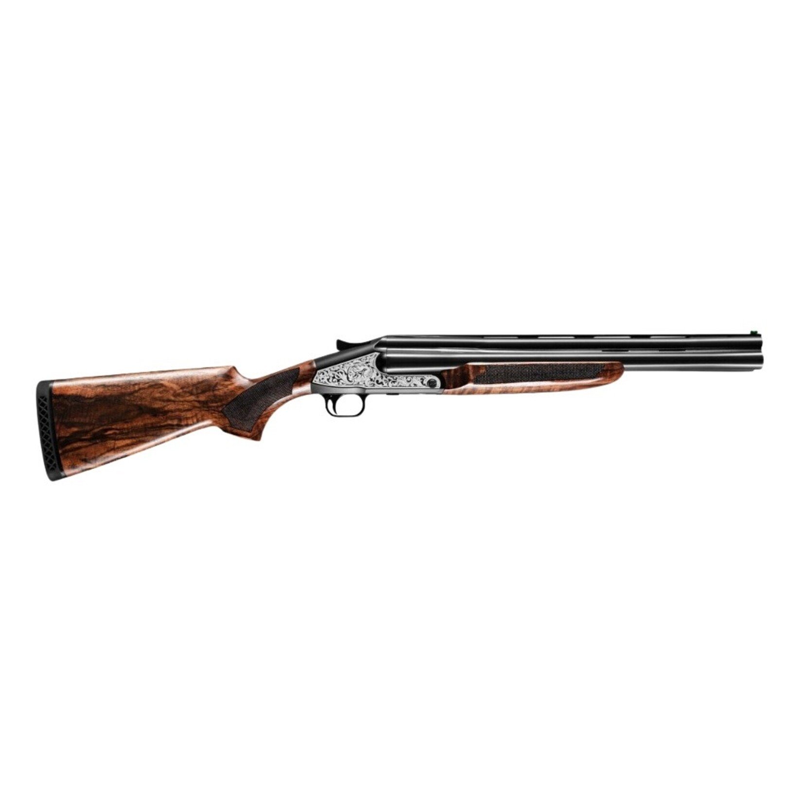 ATI ATI 3B 12 Gauge 3.50" 3 18" Black Three Barrel Vent Rib, Black Engraved Receiver, Fixed Wood Stock