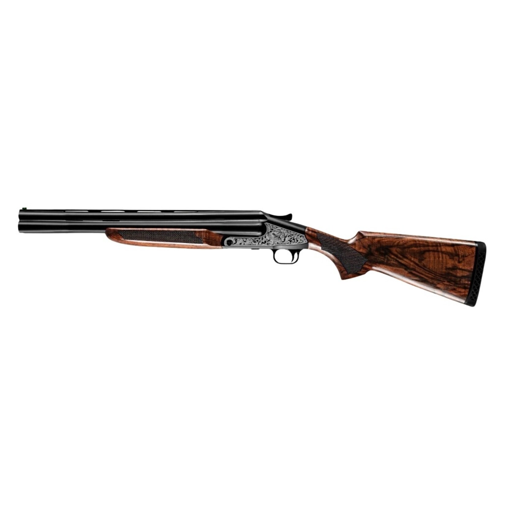 ATI ATI 3B 12 Gauge 3.50" 3 18" Black Three Barrel Vent Rib, Black Engraved Receiver, Fixed Wood Stock